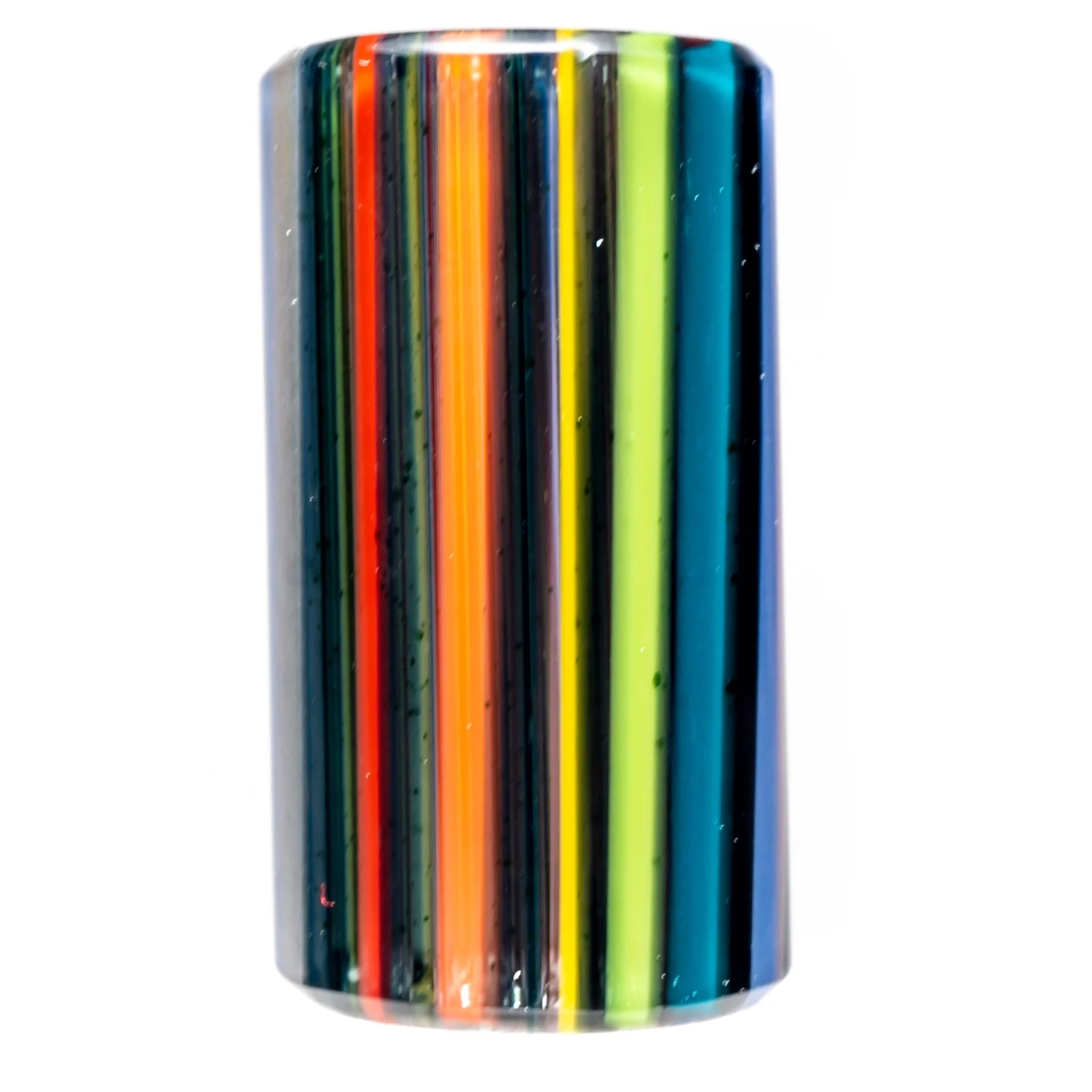 RekTipz - Glass Tip - 6 Shooter - 11mm - Rainbow Sparkle Stripe