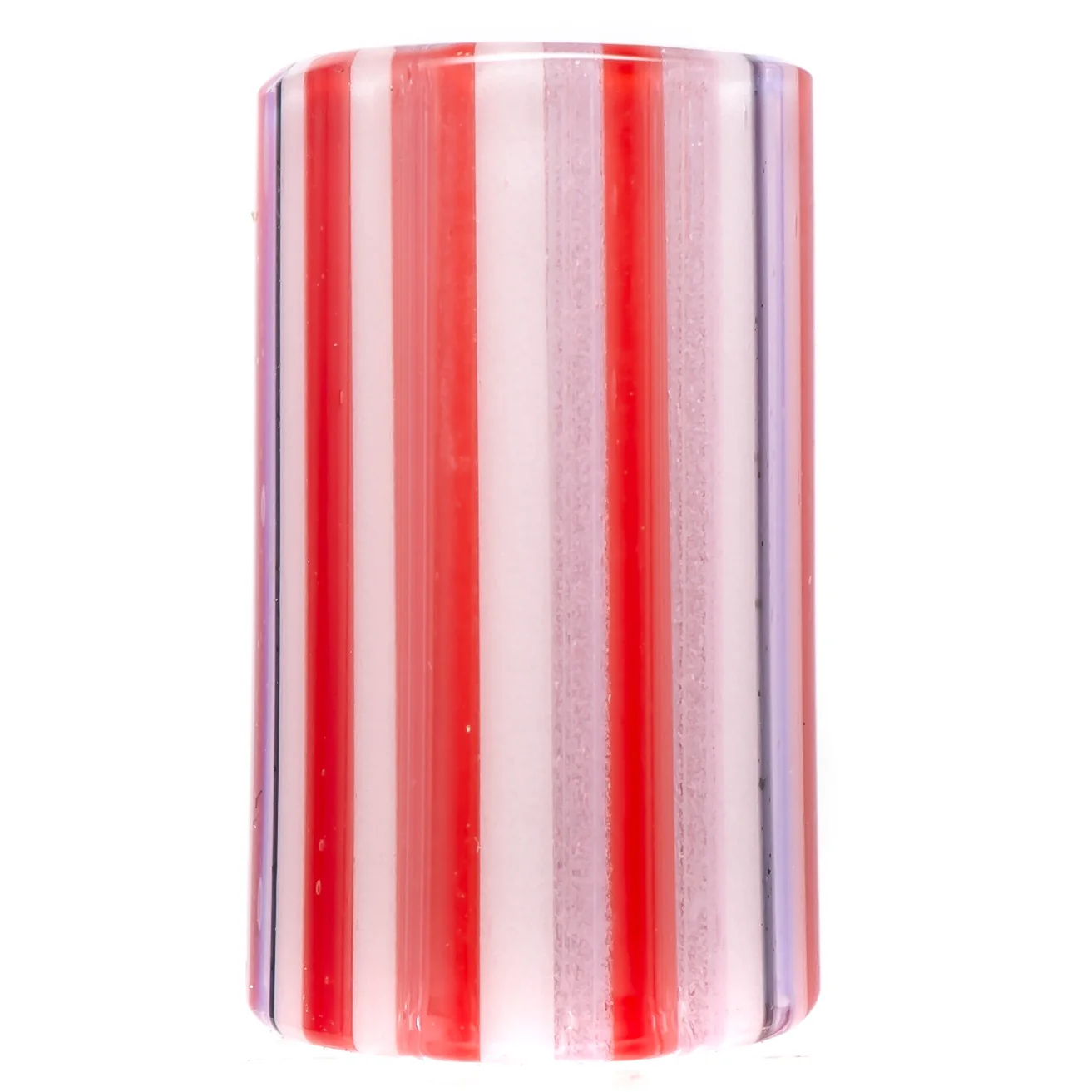 RekTipz - Glass Tip - 6 Shooter - 12mm - Red, White & Pink Stripe