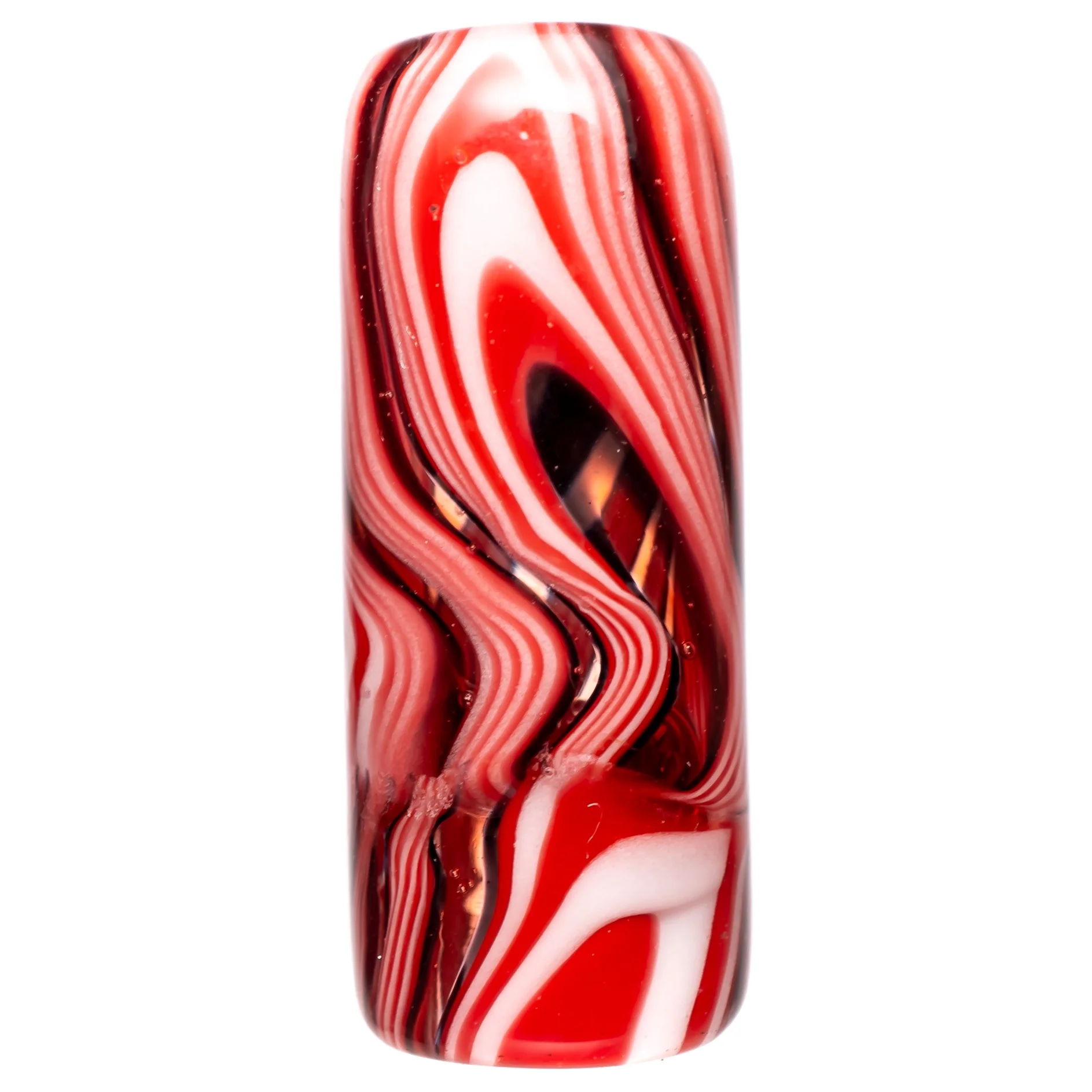 RekTipz - Glass Tip - XL - 11mm - Red, Black & White Swirl
