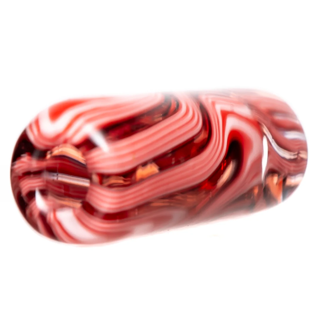RekTipz - Glass Tip - XL - 11mm - Red, Black & White Swirl - Image 2