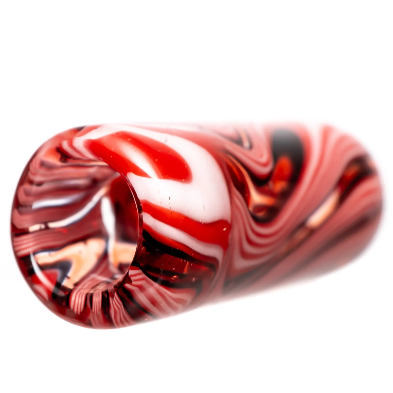 RekTipz - Glass Tip - XL - 11mm - Red, Black & White Swirl - Image 3