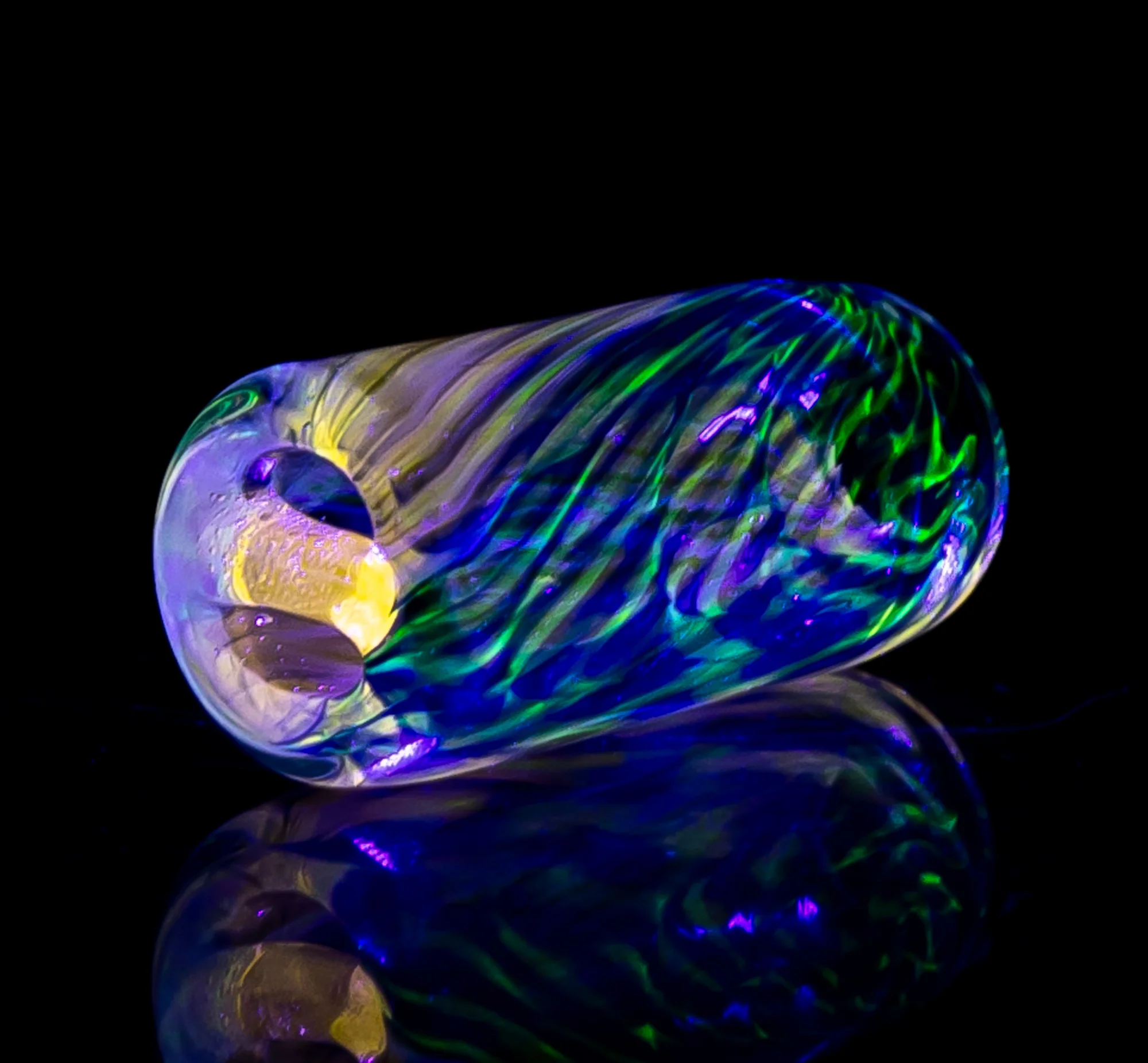 RekTipz - Glass Tip - XL - 12mm - Blue & White Swirl w/UV - Image 3