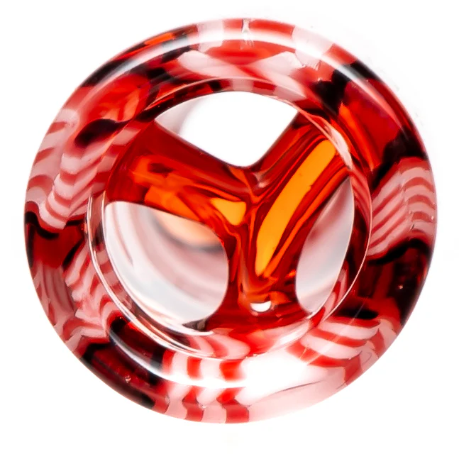 RekTipz - Glass Tip - XL - 12mm - Red, White & Black Swirl - Image 3
