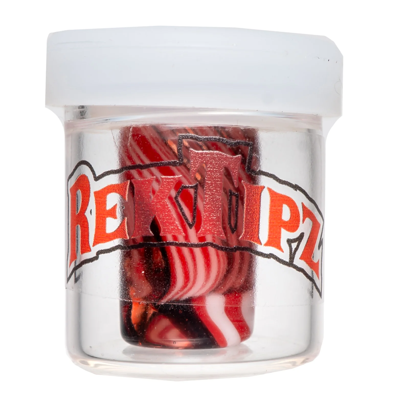 RekTipz - Glass Tip - XL - 13mm - Red, Black & White Swirl - Image 4