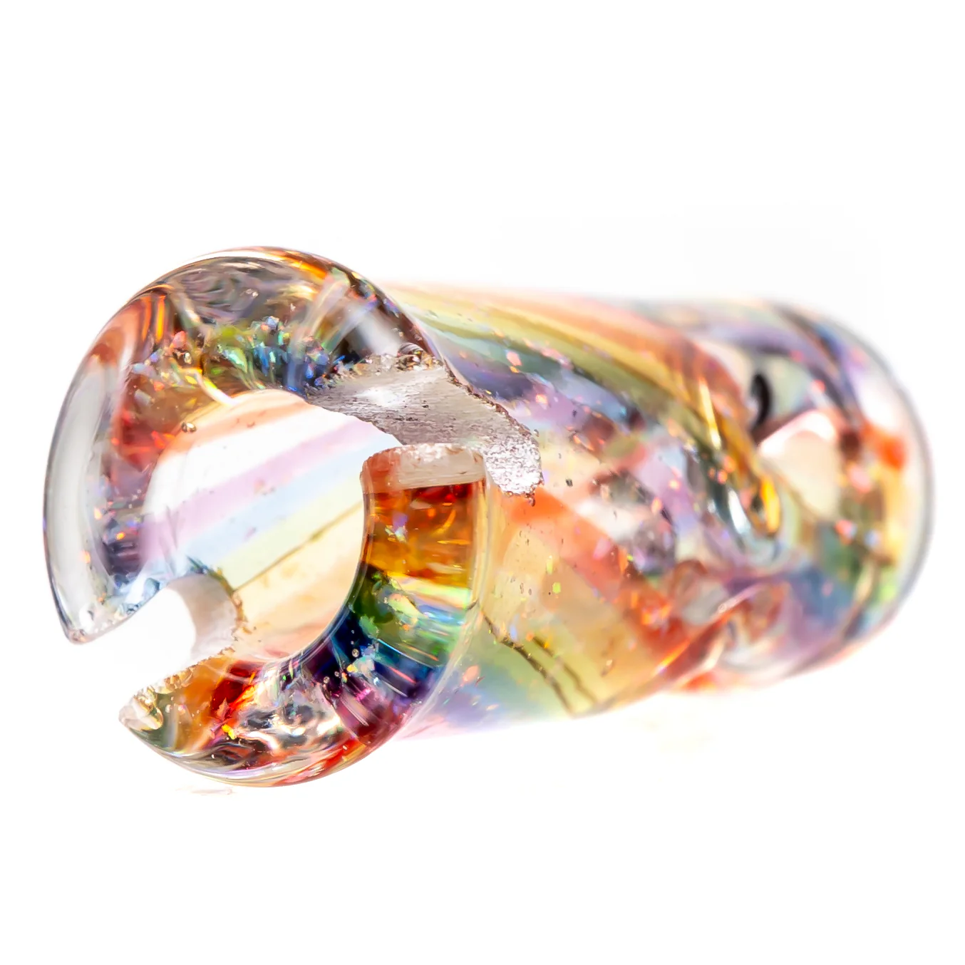 RekTipz - Pivot Mouthpiece - Clear Rainbow Swirl Cropal #1 - Image 4