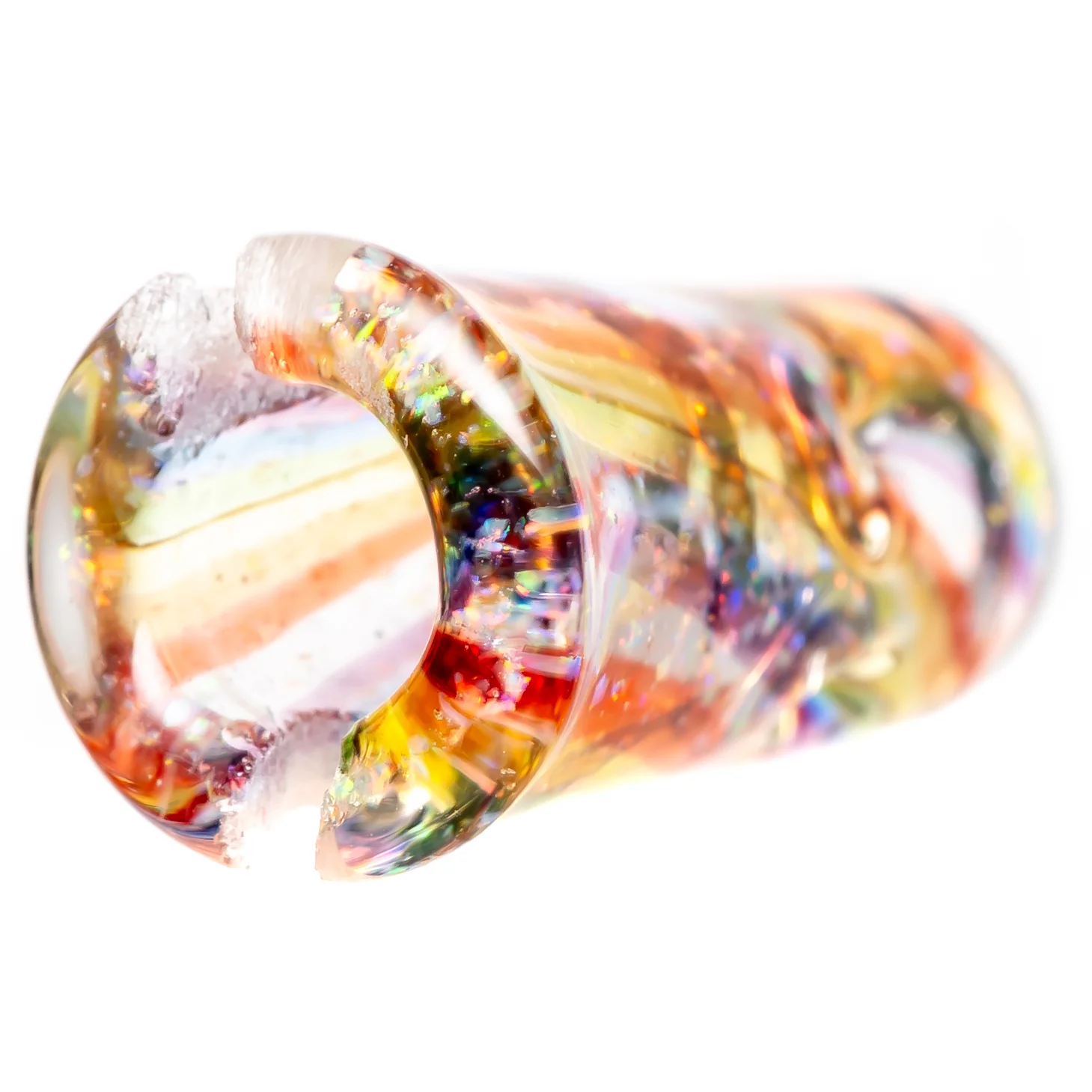 RekTipz - Pivot Mouthpiece - Clear Rainbow Swirl Cropal #2 - Image 4