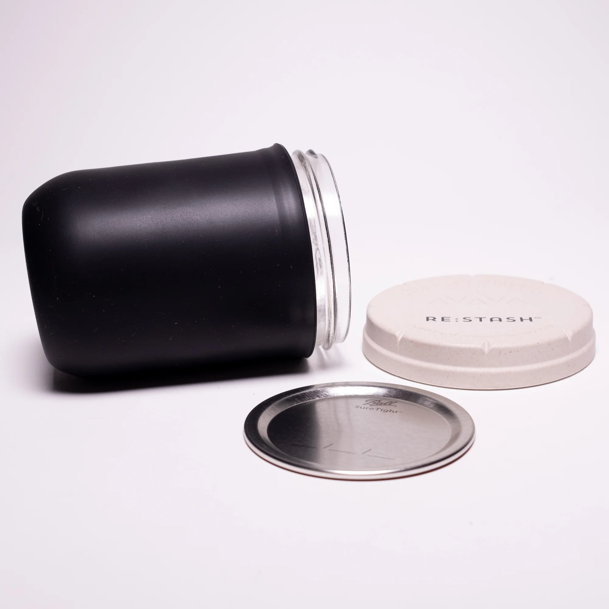 Re:Stash - Black Jar w/ White Lid - 16oz - Image 3