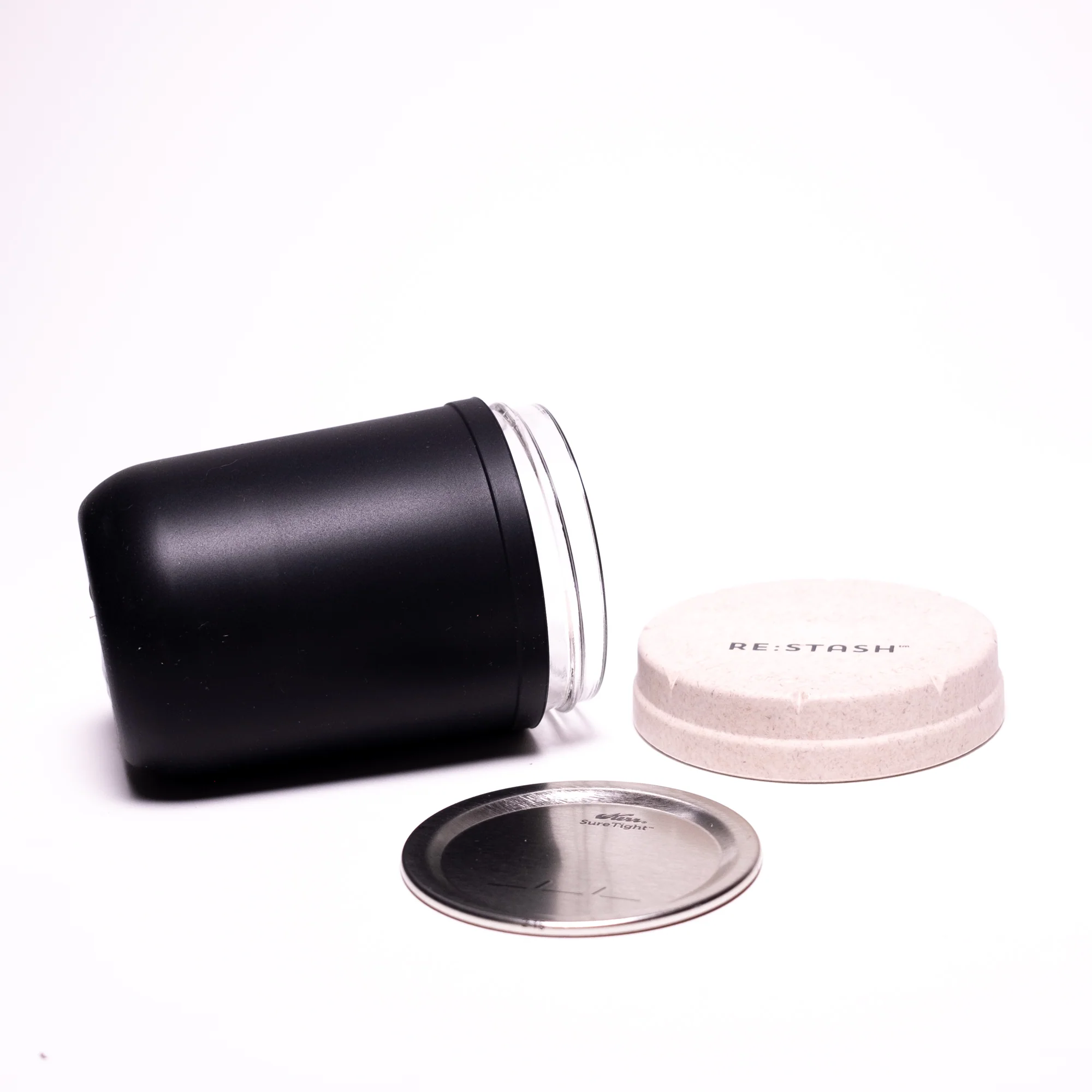 Re:Stash - Black Jar w/ White Lid - 8oz - Image 3