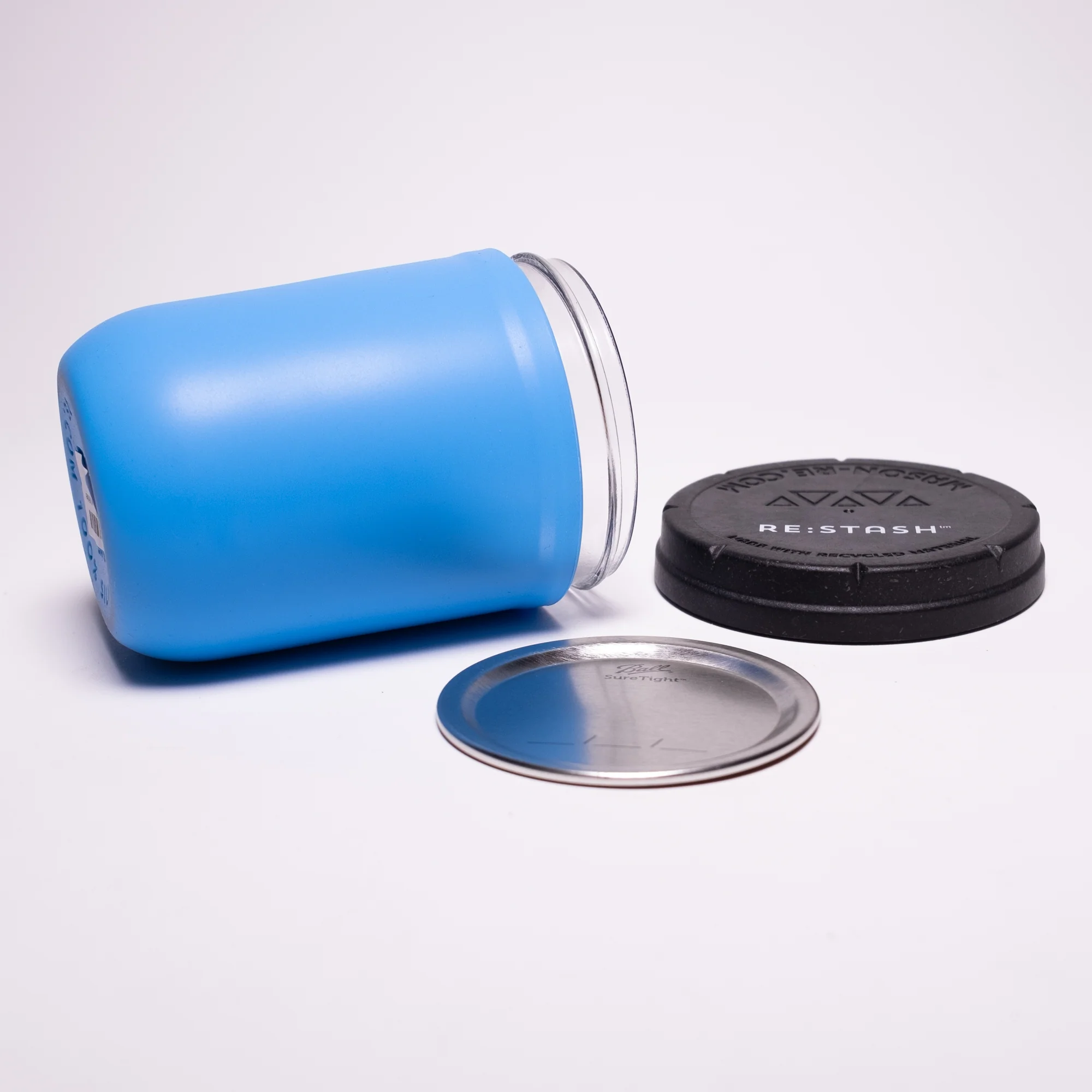 Re:Stash - Blue Jar w/ Black Lid - 16oz - Image 3