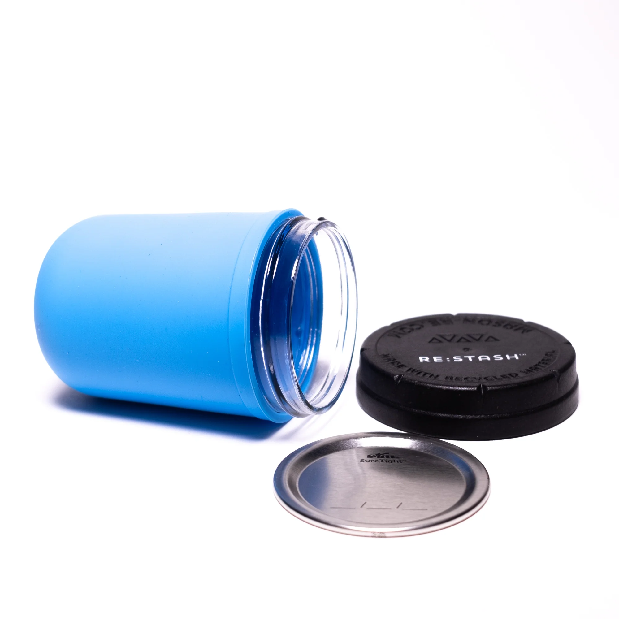 Re:Stash - Blue Jar w/ Black Lid - 8oz - Image 2