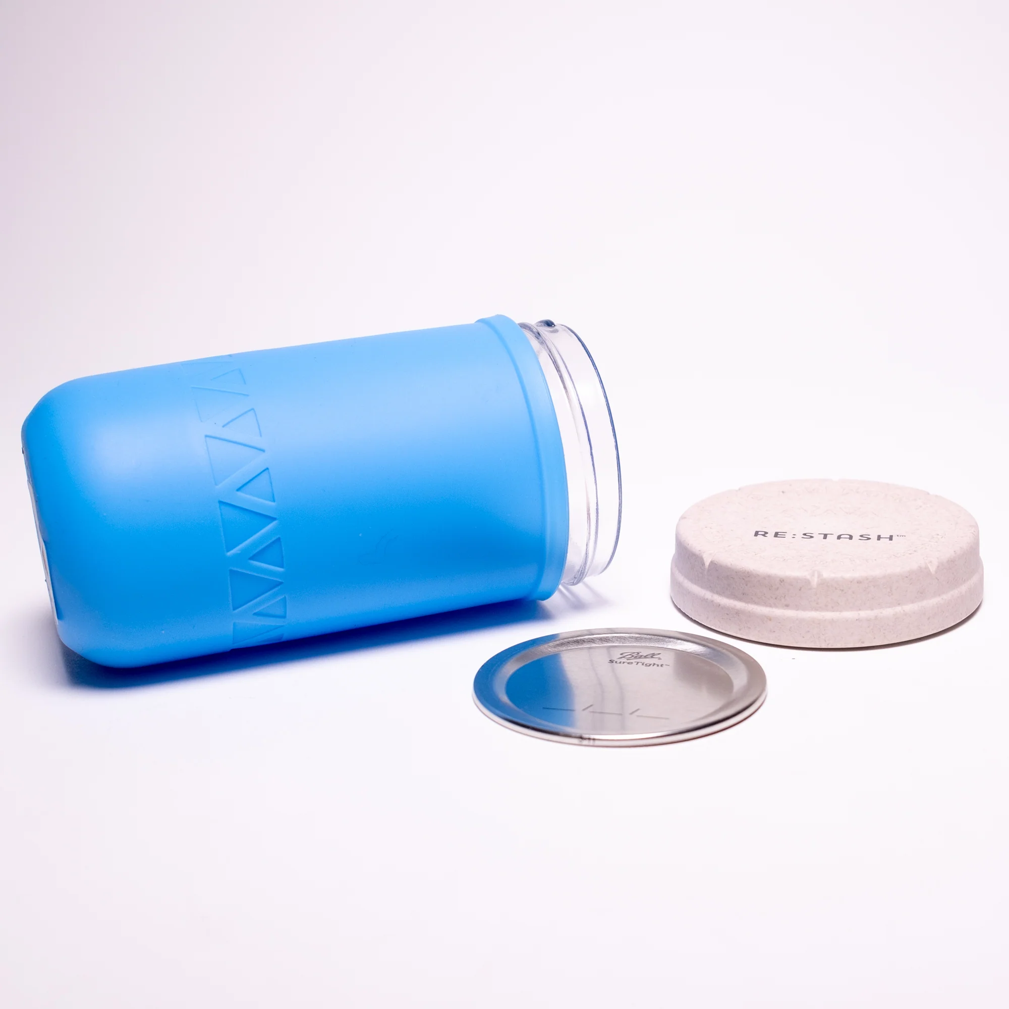 Re:Stash - Blue Jar w/ White Lid - 12oz - Image 2