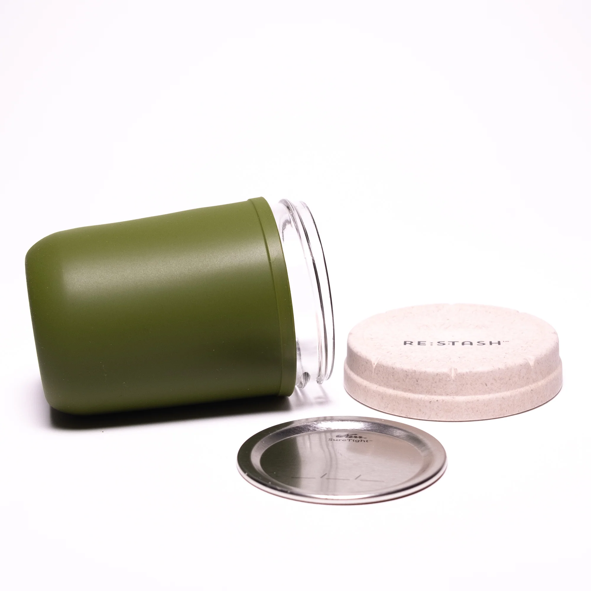 Re:Stash - Cedar Green Jar w/ White Lid - 8oz - Image 3