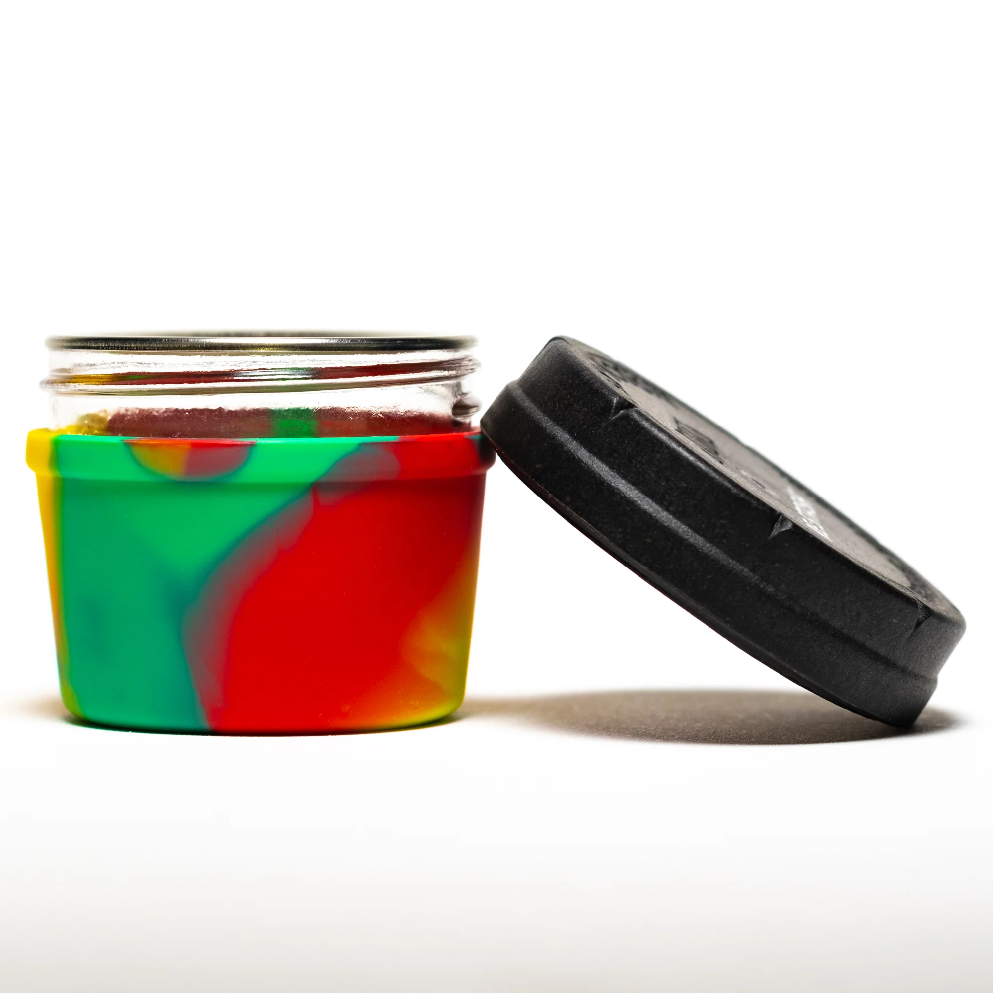 Re:Stash - Rasta Tie Dye Jar w/ Black Lid - 4oz - Image 2