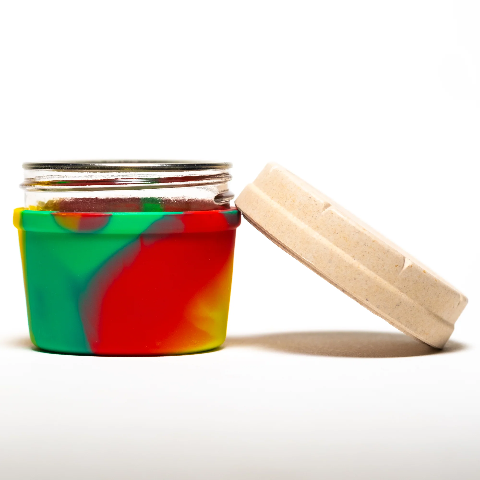 Re:Stash - Rasta Tie Dye Jar w/ White Lid - 4oz - Image 2