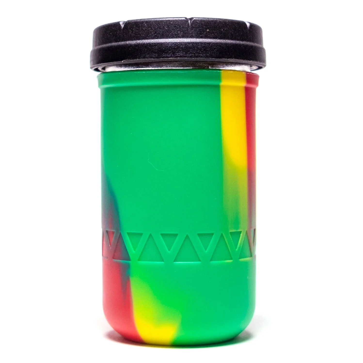 Re:Stash - Rasta Tie Dye Jar w/ Black Lid - 12oz