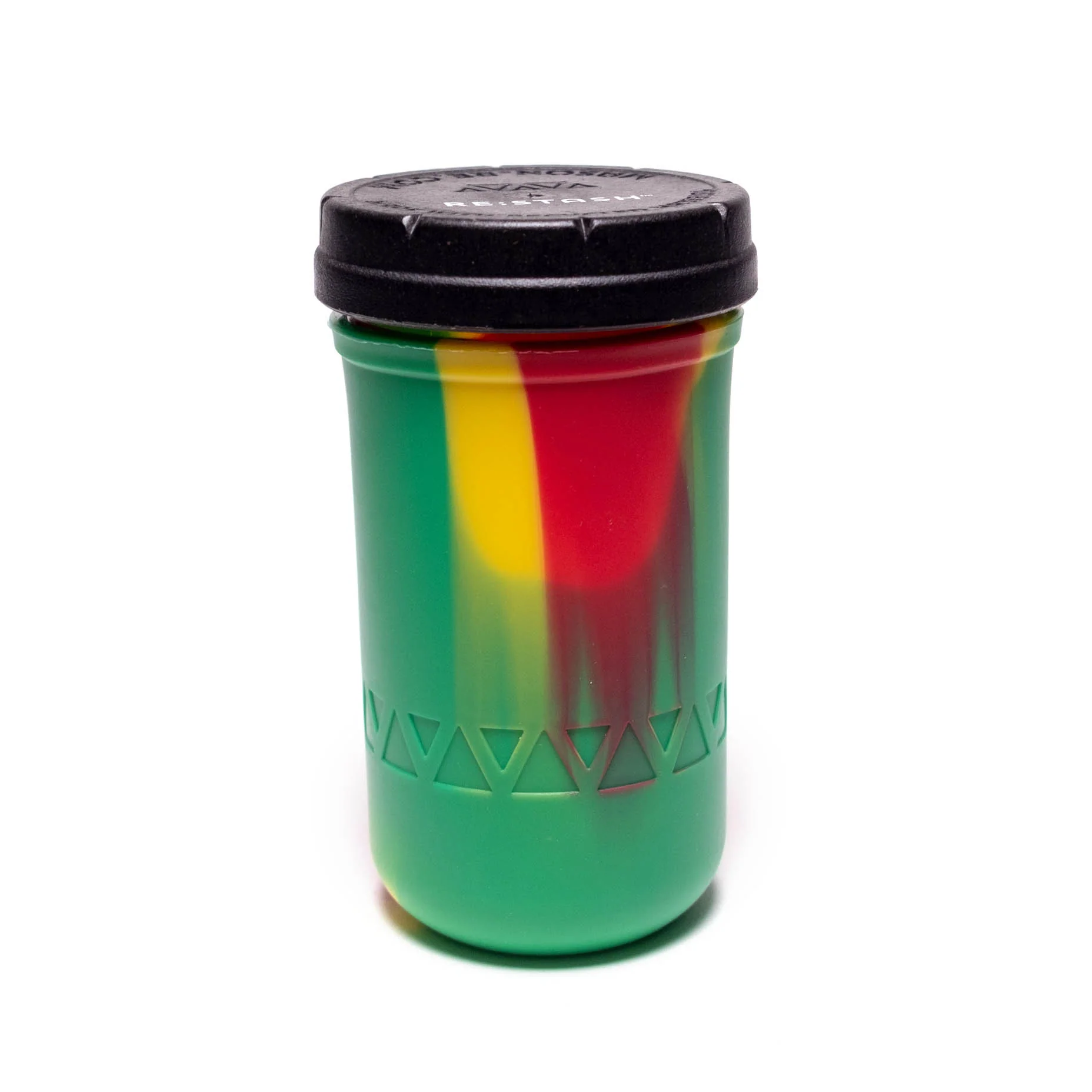 Re:Stash - Rasta Tie Dye Jar w/ Black Lid - 12oz - Image 2
