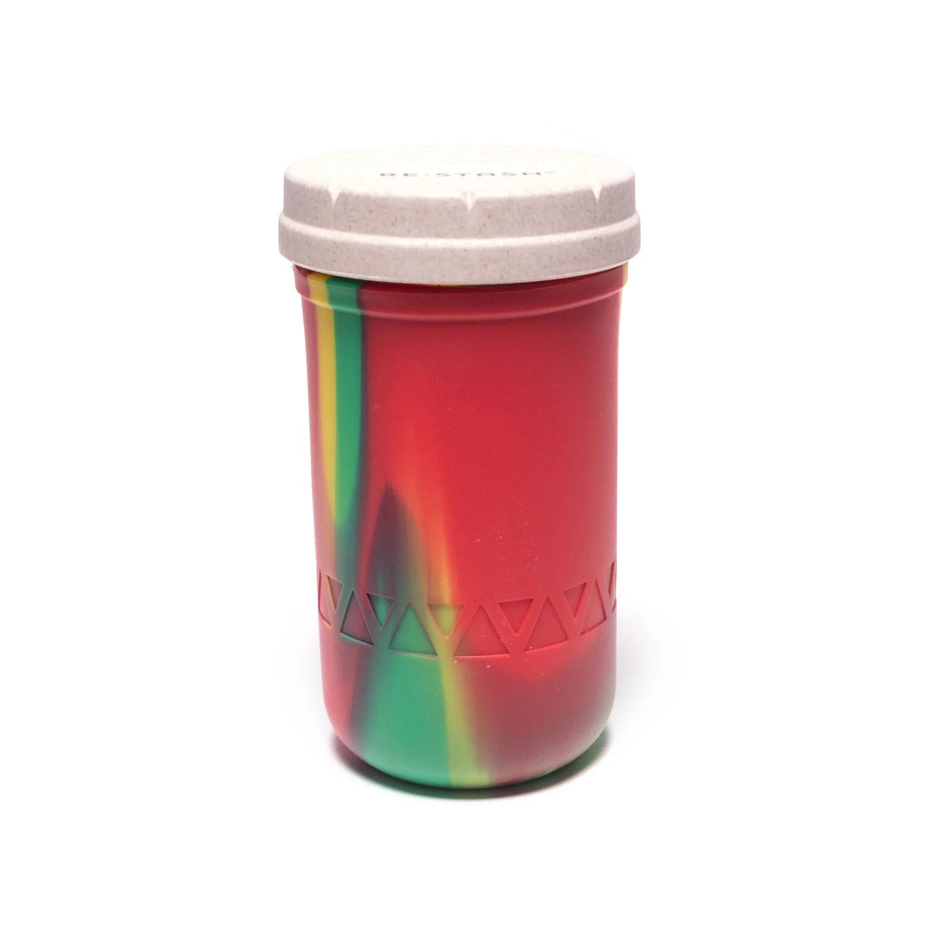 Re:Stash - Rasta Tie Dye Jar w/ White Lid - 12oz - Image 2