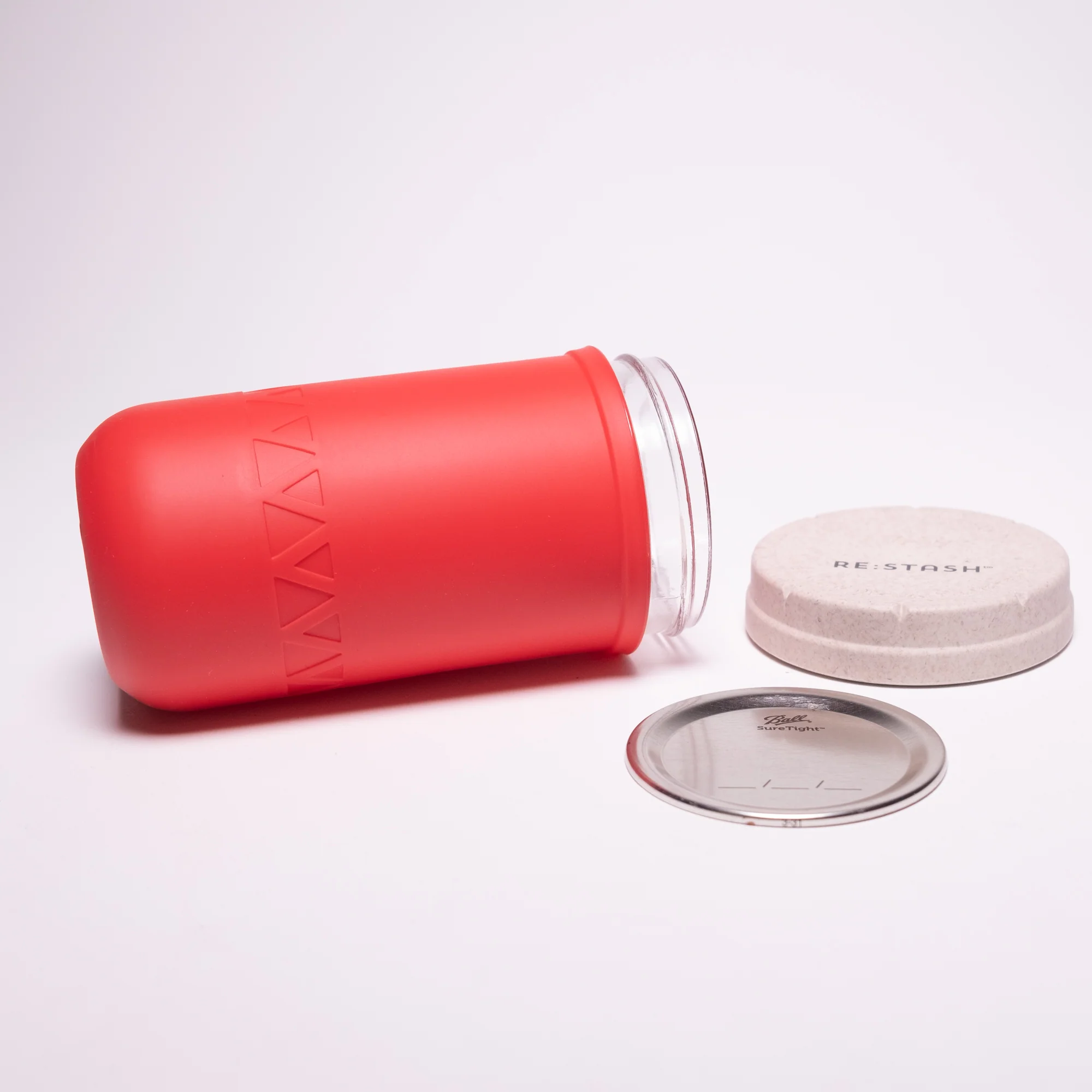 Re:Stash - Red Jar w/ White Lid - 12oz - Image 3