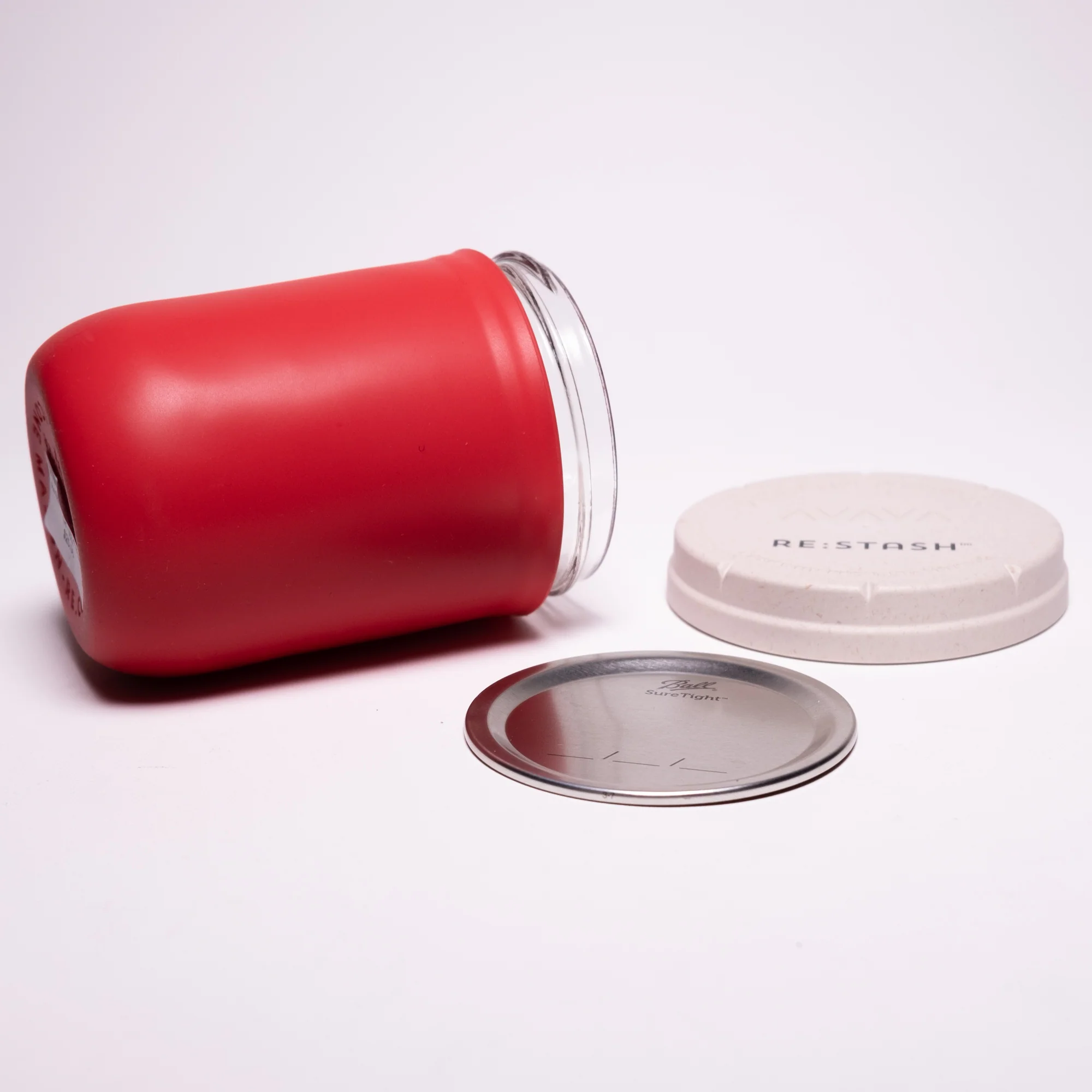Re:Stash - Red Jar w/ White Lid - 16oz - Image 3