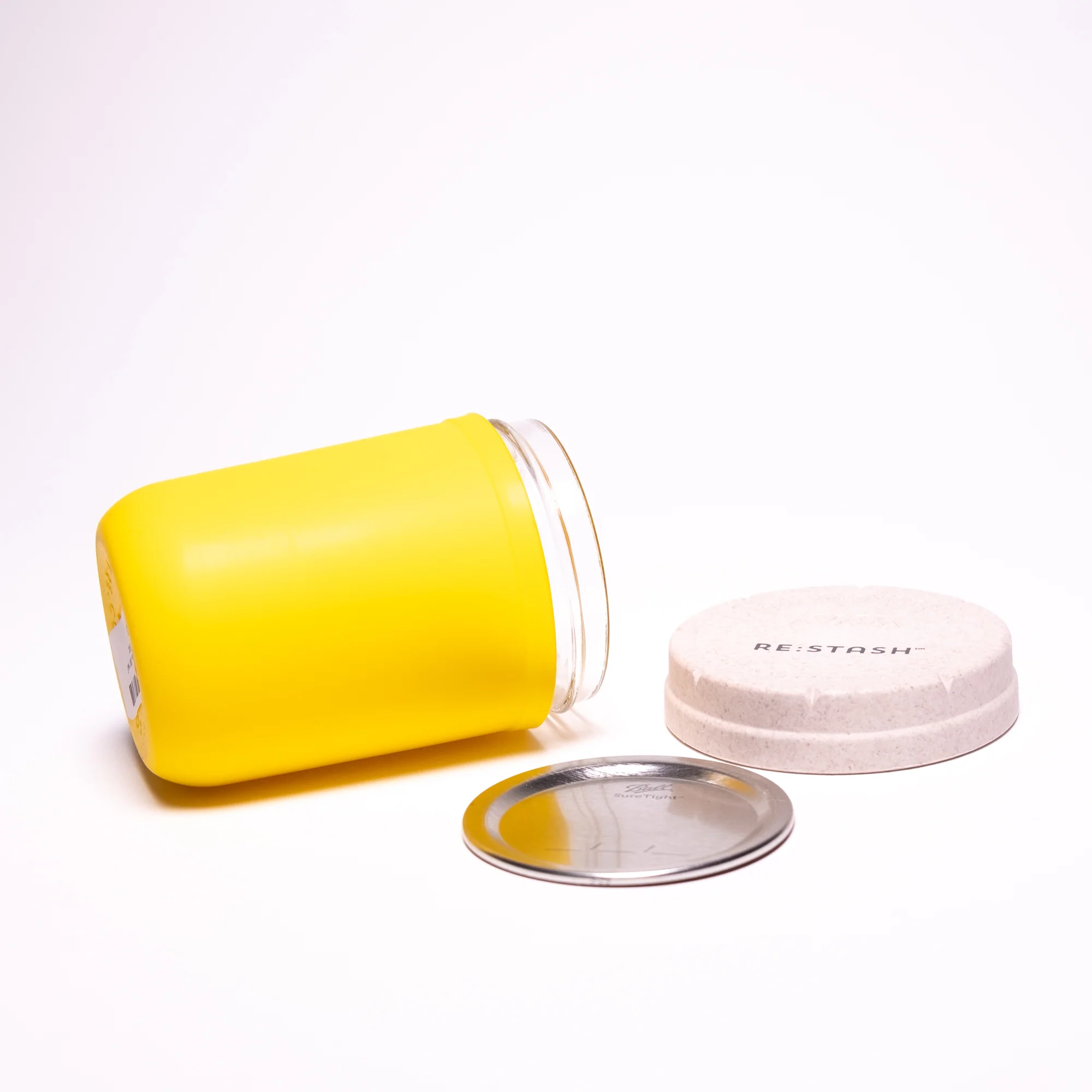 Re:Stash - Yellow Jar w/ White Lid - 8oz - Image 3
