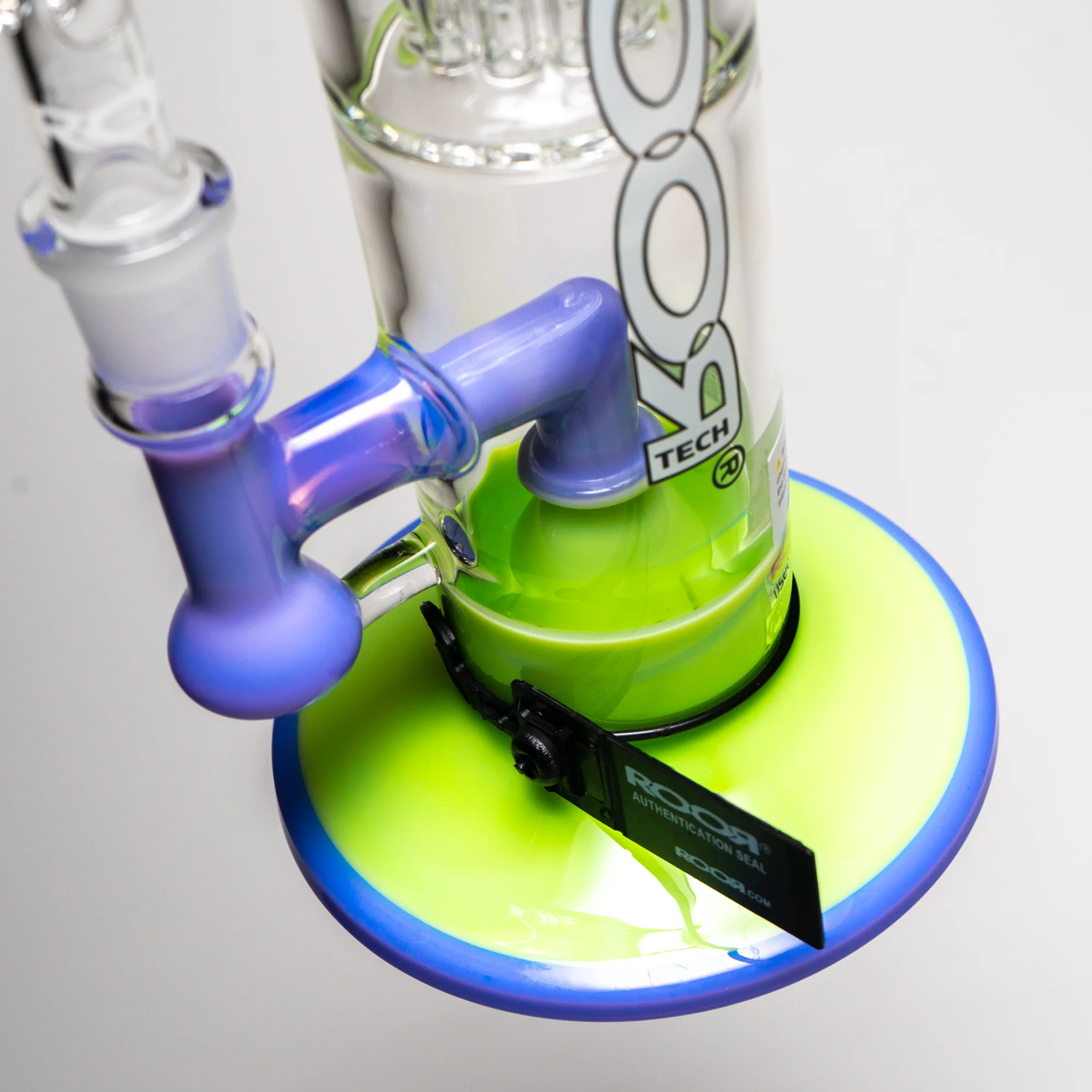 ROOR - 99 Series - 14" Fixed 10 Bubbler - Milky Purple & Slime - White & Black Label - Image 5