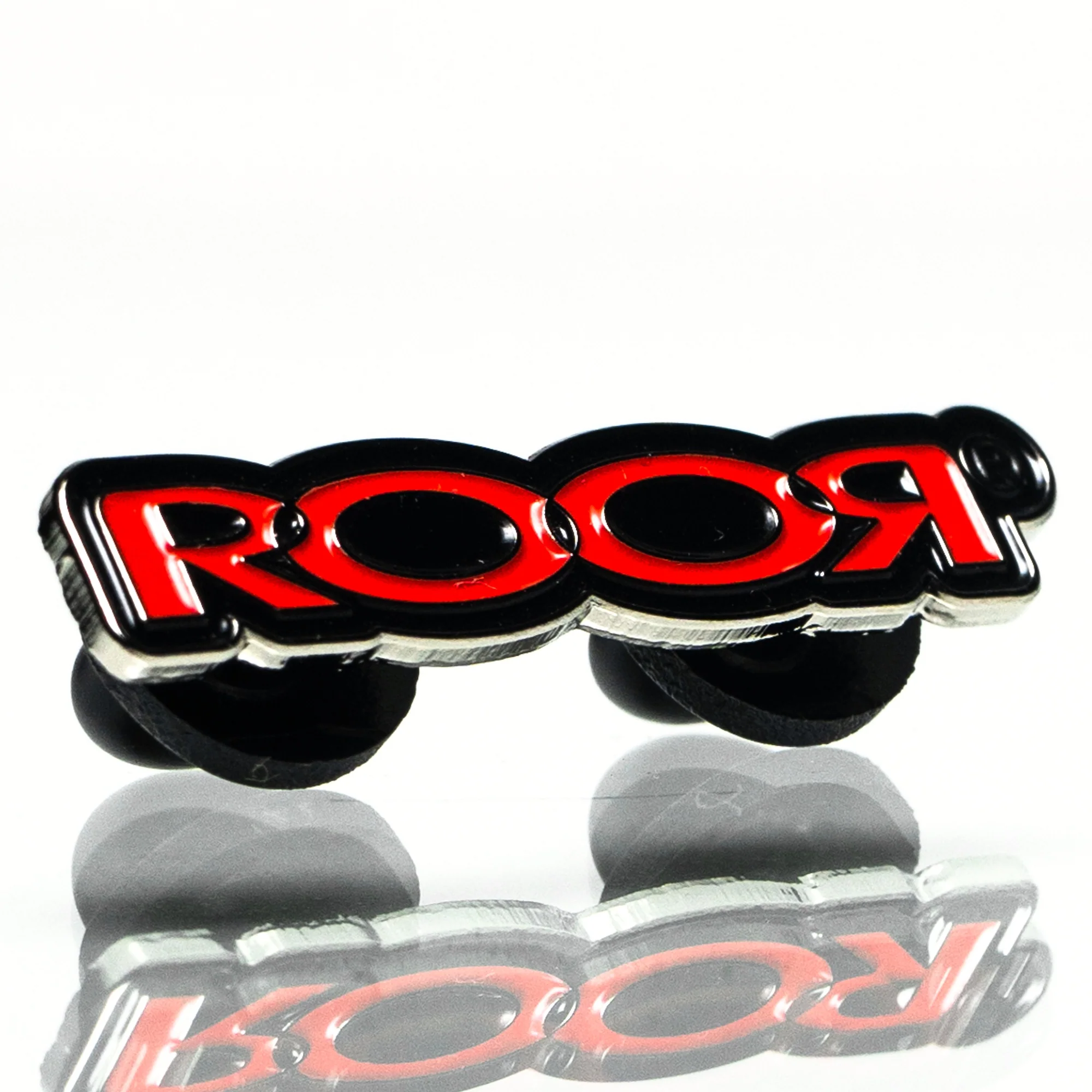 ROOR - Embroidered Hat Pin - Red & Black