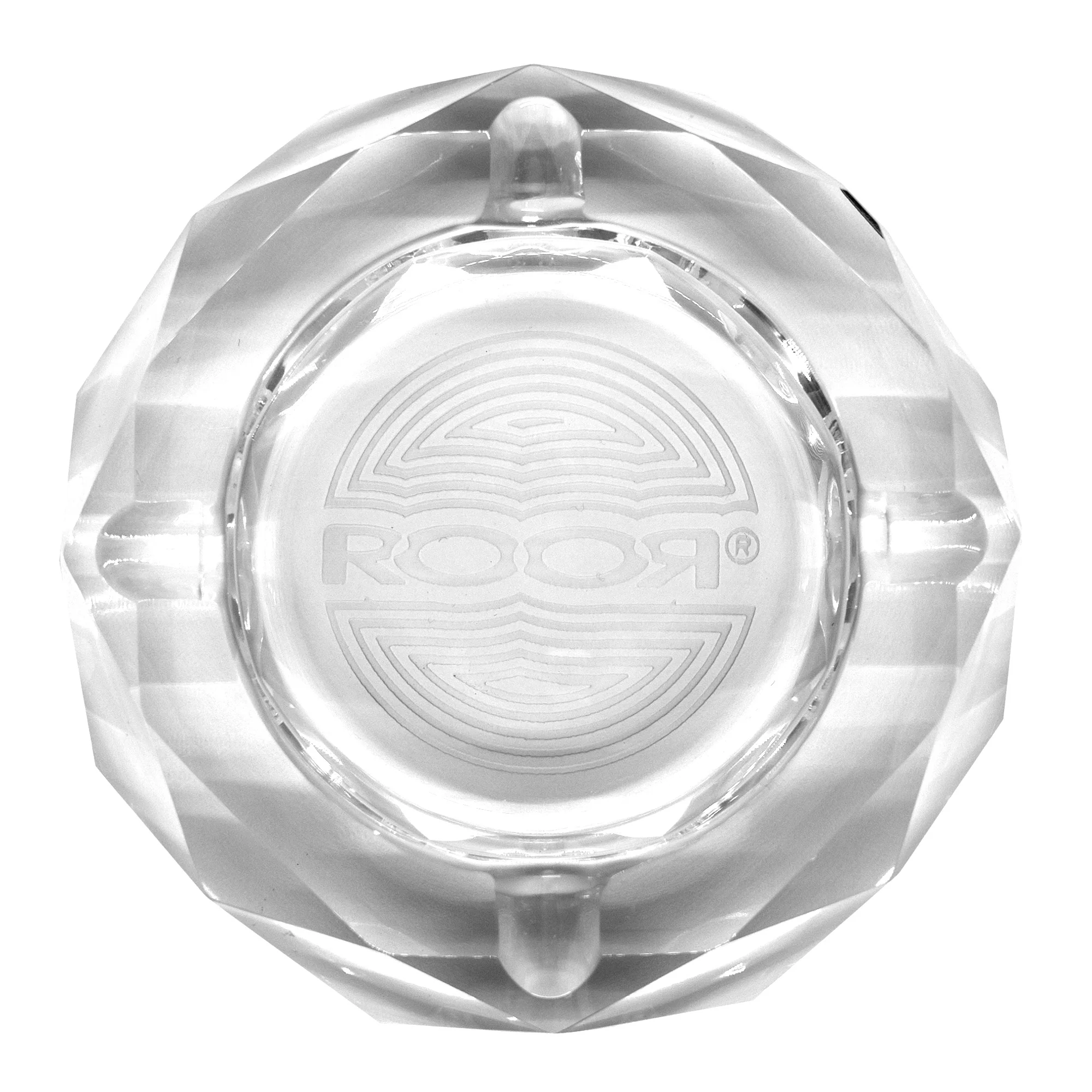 ROOR - Glass Crystal Cut Ashtray - Wave