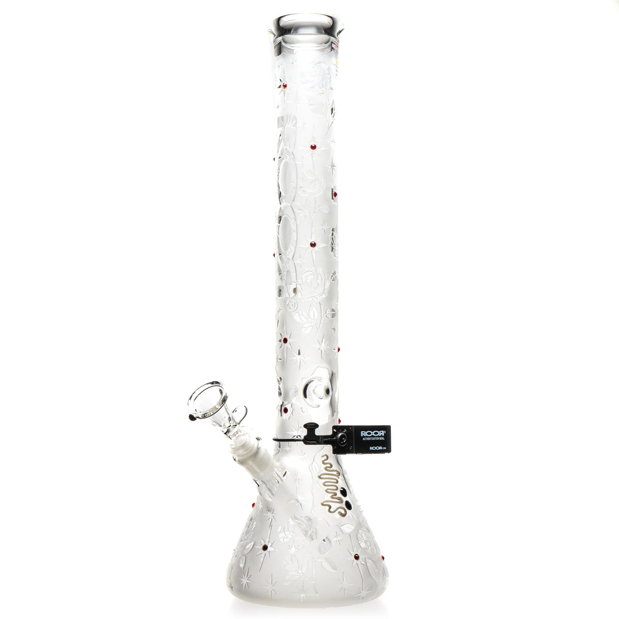 ROOR.US - 18" Custom Sandblasted Beaker - 50x5 - Swarovski - Roses