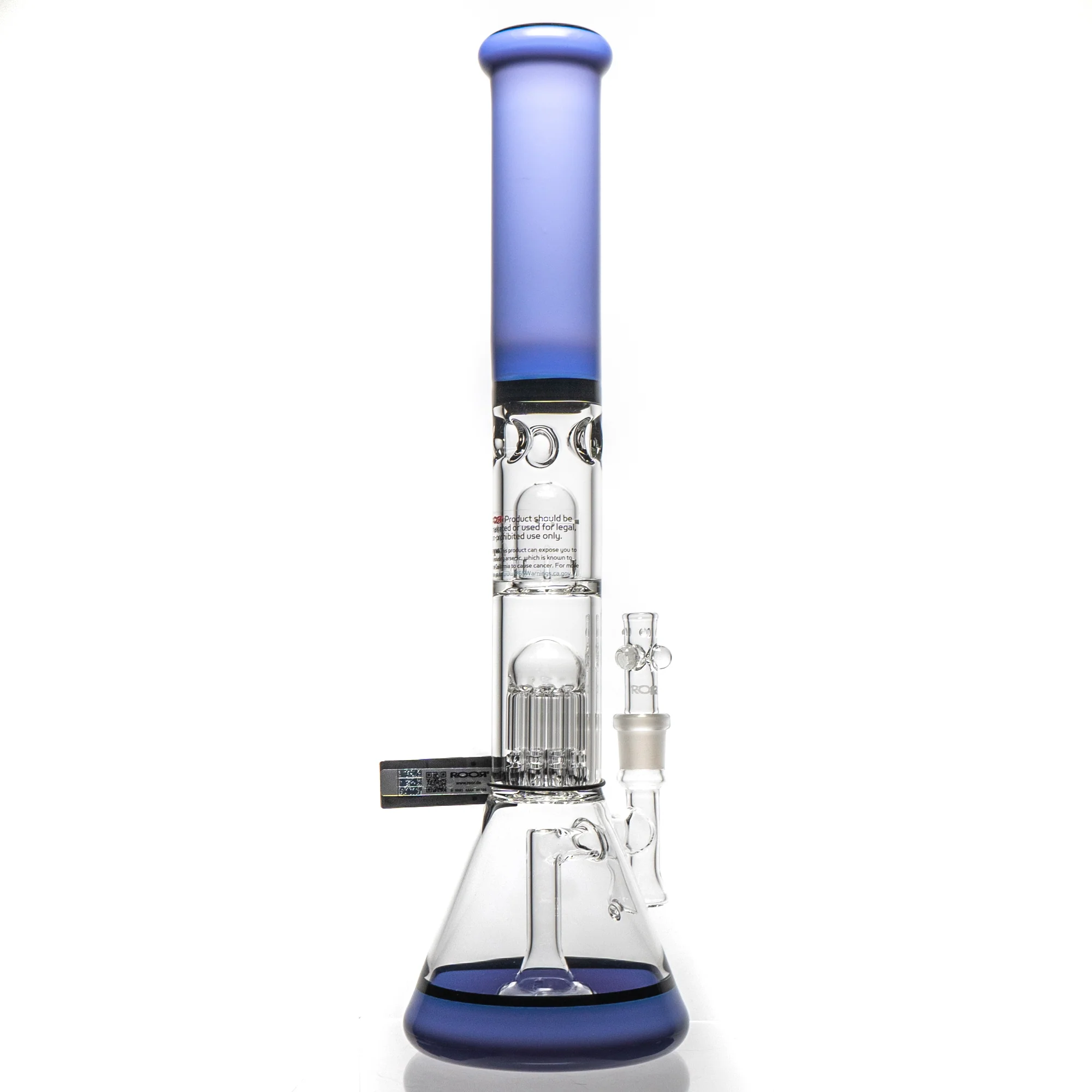 ROOR.US - 18” Fixed Beaker - 10 Arm Tree Perc - Milky Purple - Red - Image 2