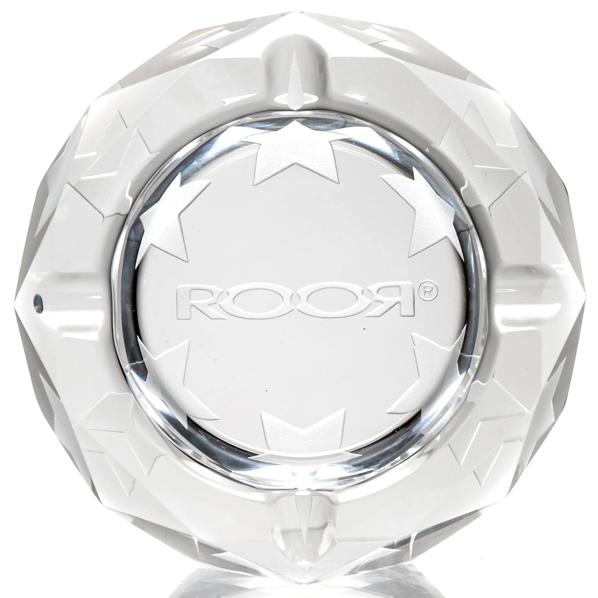ROOR.US - Glass Crystal Cut Ashtray - ROOR Strain - Presidential OG