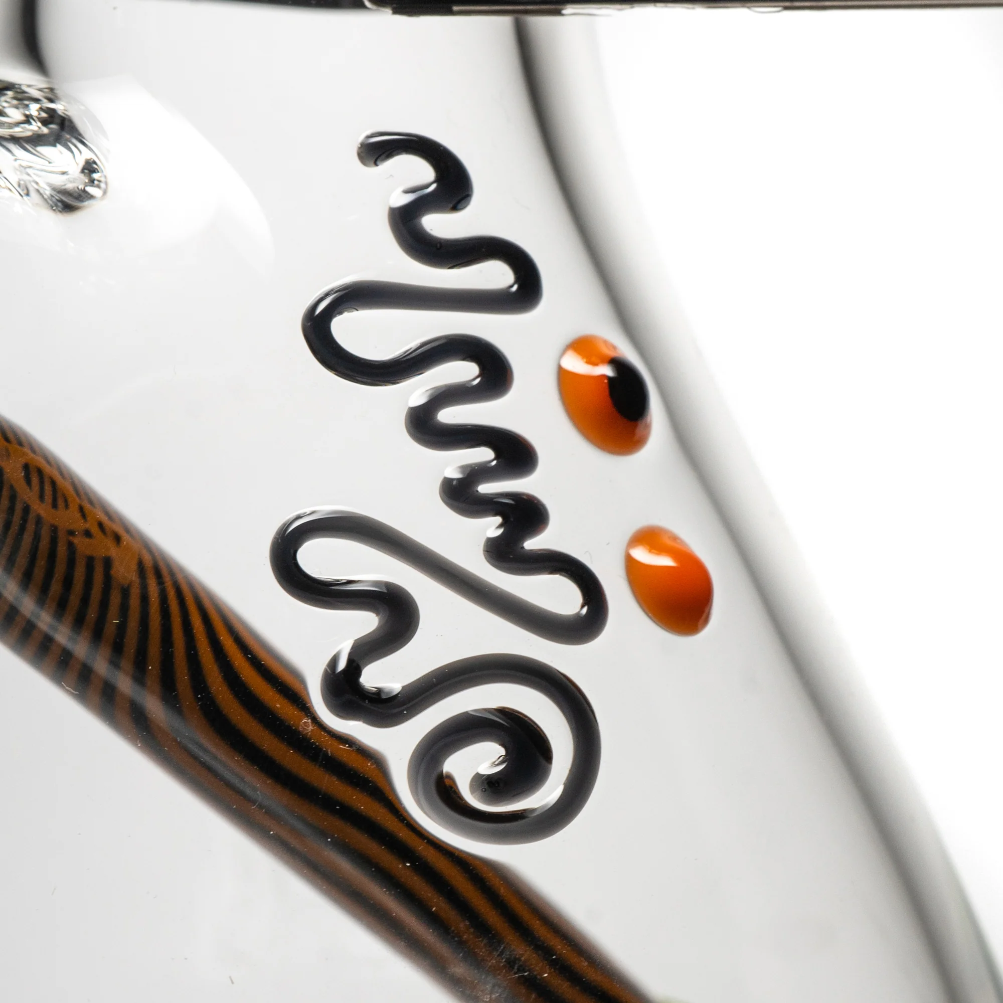 ROOR.US x Chase Adams - 18" Worked Beaker - 50x5 - Orange & Black Reversal - Image 6