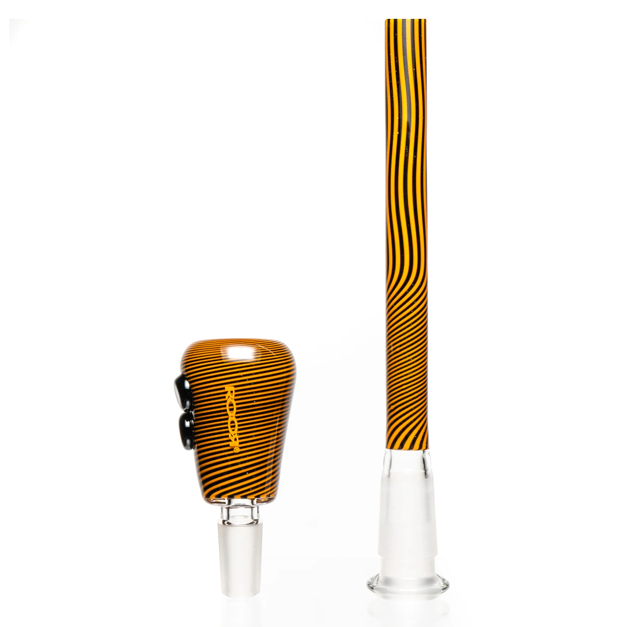 ROOR.US x Chase Adams - 18" Worked Beaker - 50x5 - Orange & Black Reversal - Image 8