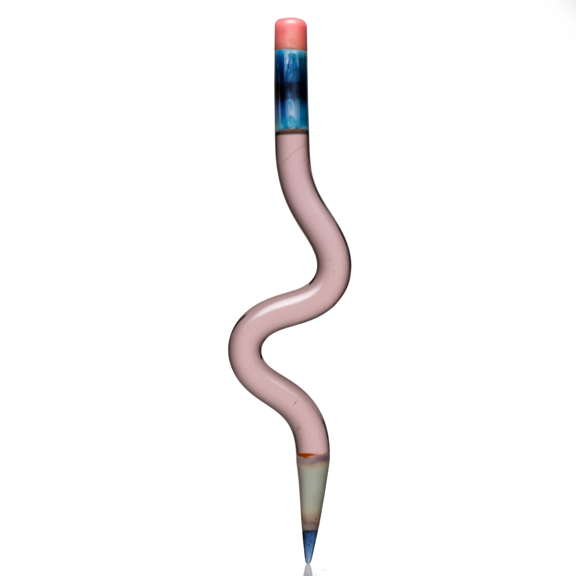 Sherbet - Bent Pencil - Transparent Pink w/ Sparkle Blue Tip