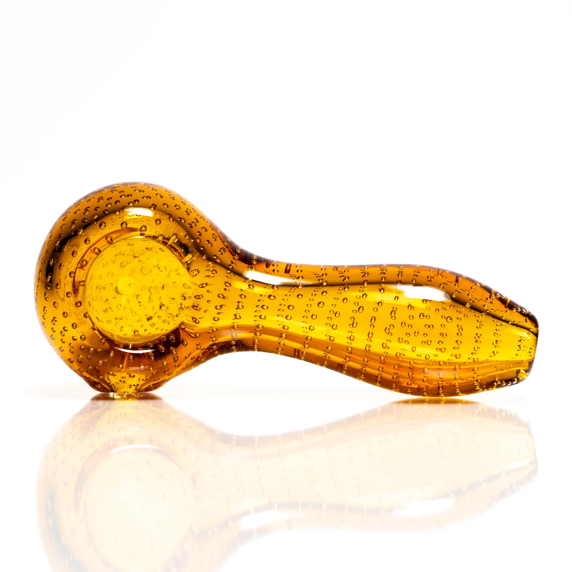 Shooters - 4" Air Bubble Spoon Pipe - Amber - Image 3