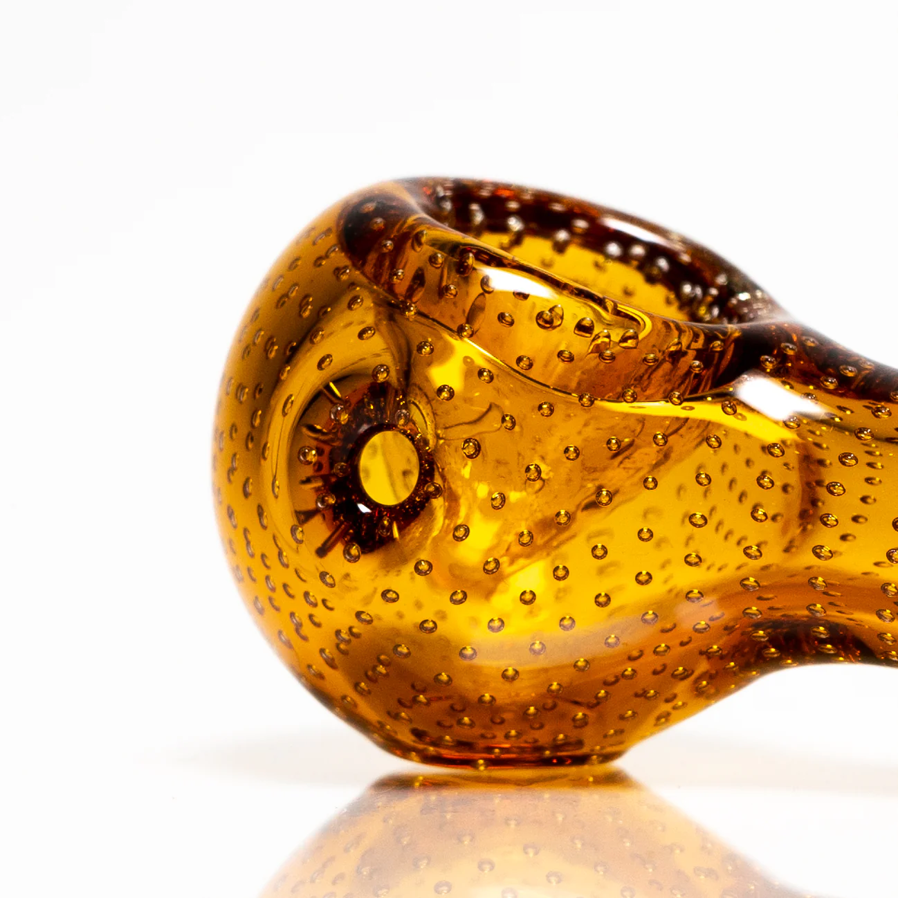Shooters - 4" Air Bubble Spoon Pipe - Amber - Image 4