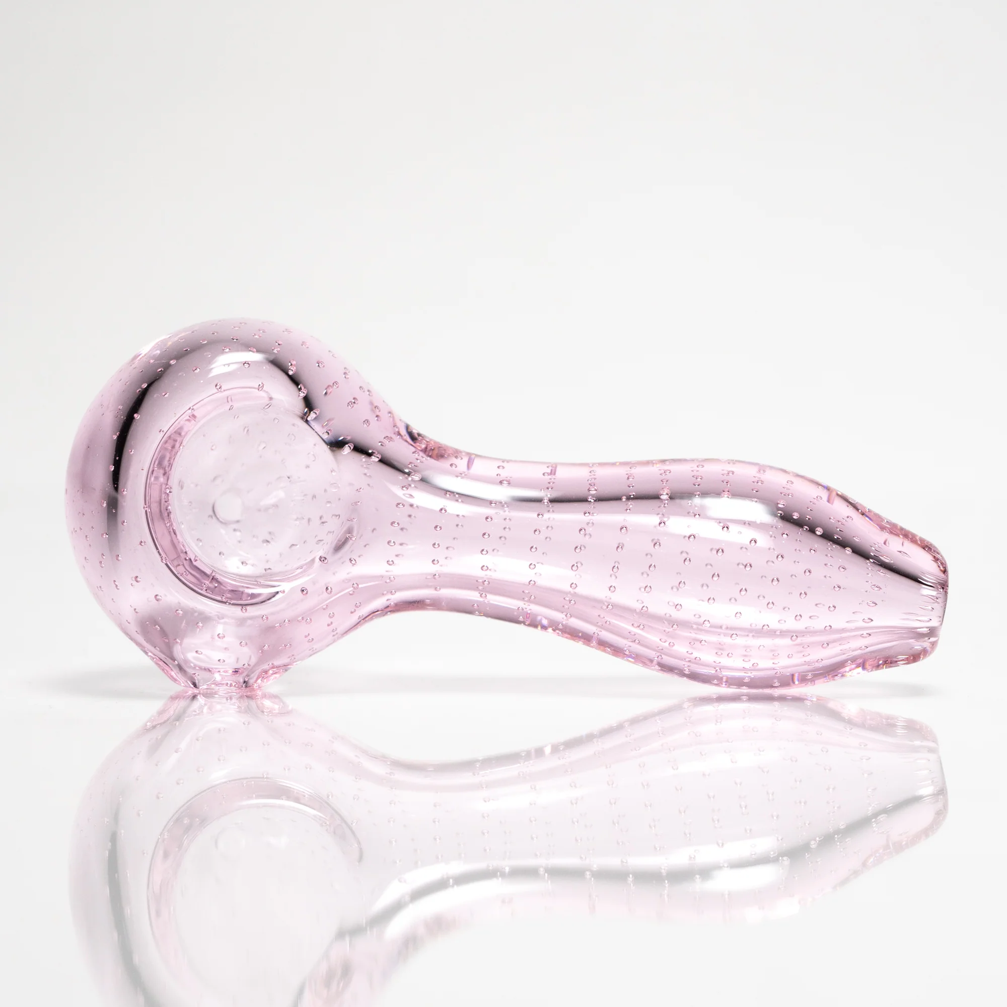 Shooters - 4" Air Bubble Spoon Pipe - Pink - Image 3