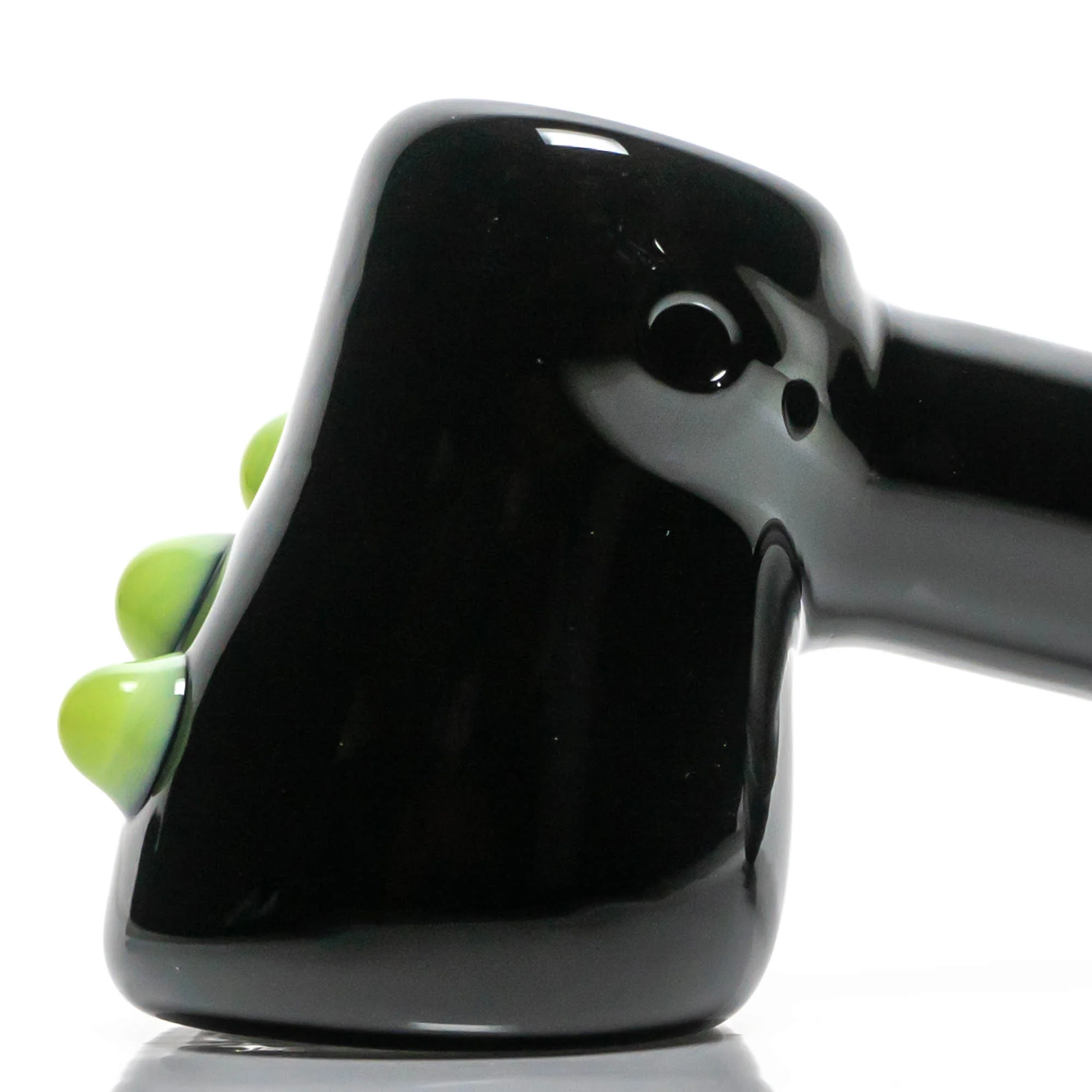 Shooters - Dimple Grip Hammer Bubbler - Black & Milky Green - Image 2
