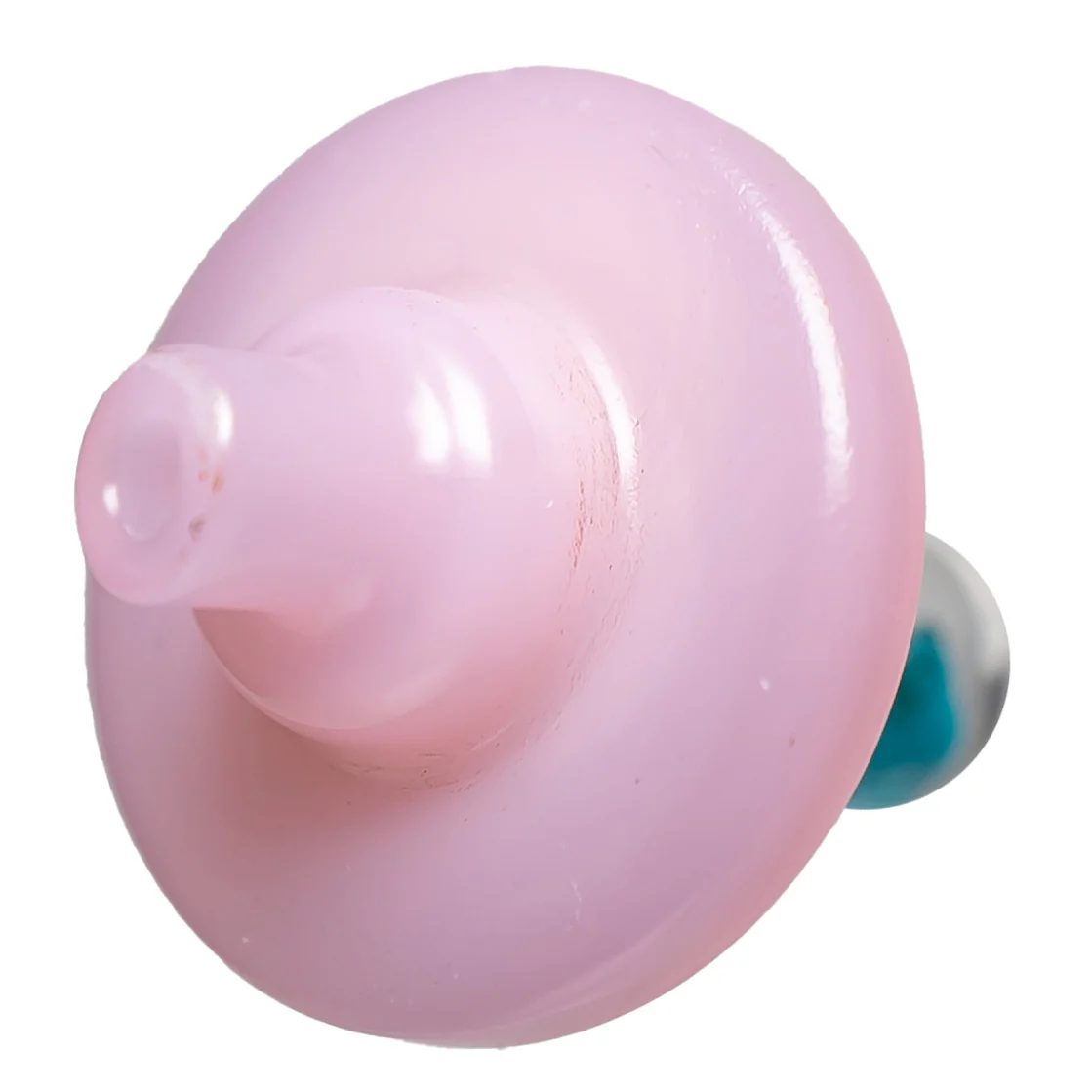Shooters - Directional Carb Cap - Mushroom Handle - Pink w/ Aqua - Image 2
