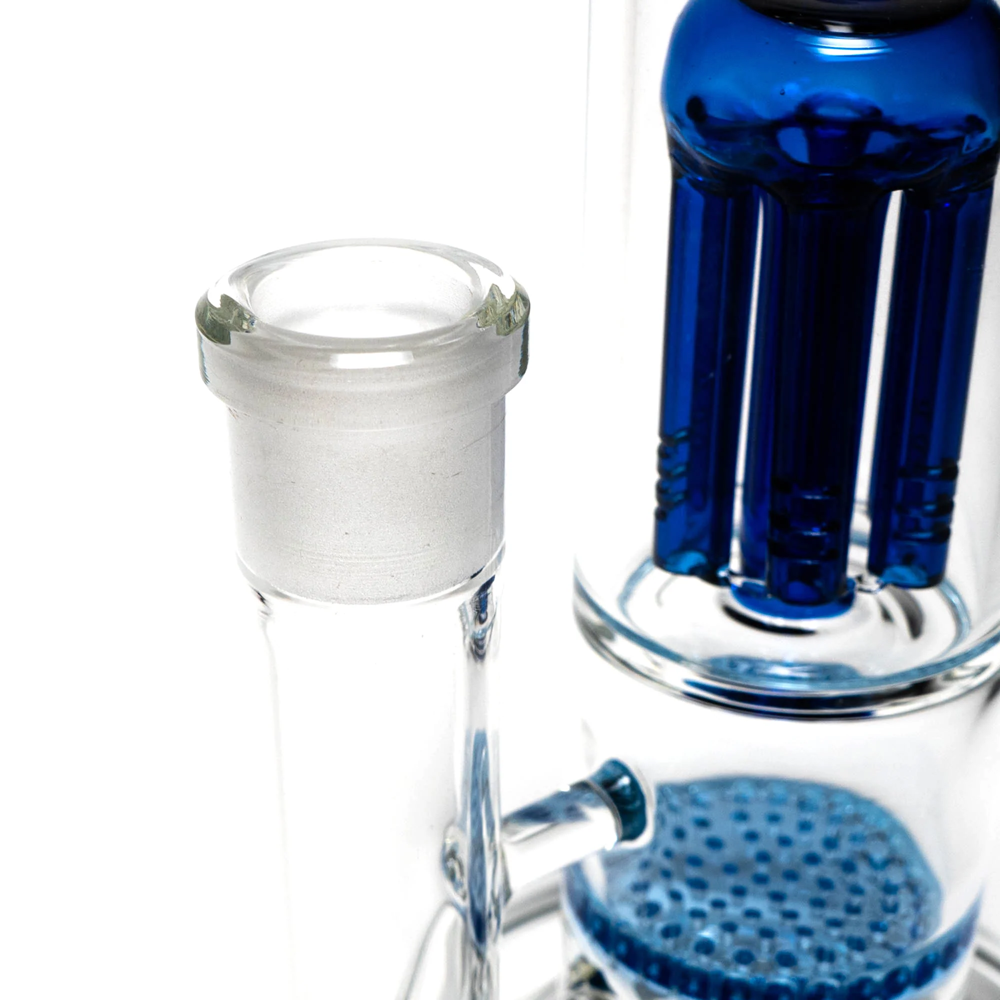 Shooters - Double Chamber Bubbler - Honeycomb to 6 Arm Tree Perc - Blue - Image 3