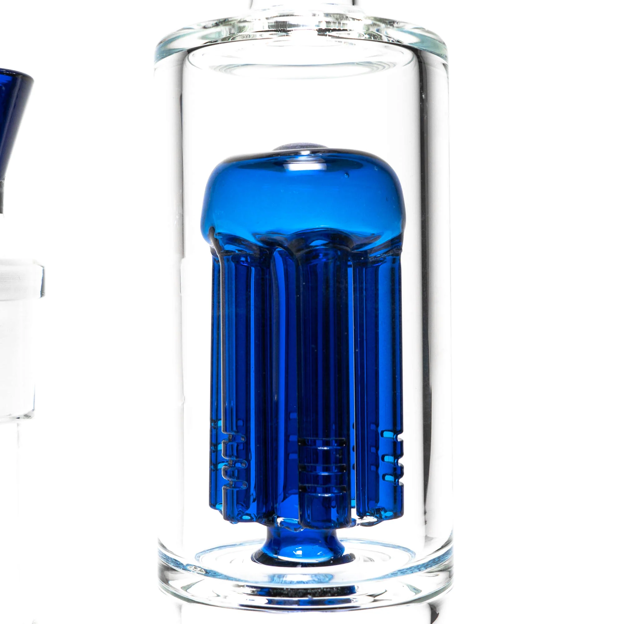 Shooters - Double Chamber Bubbler - Honeycomb to 6 Arm Tree Perc - Blue - Image 5