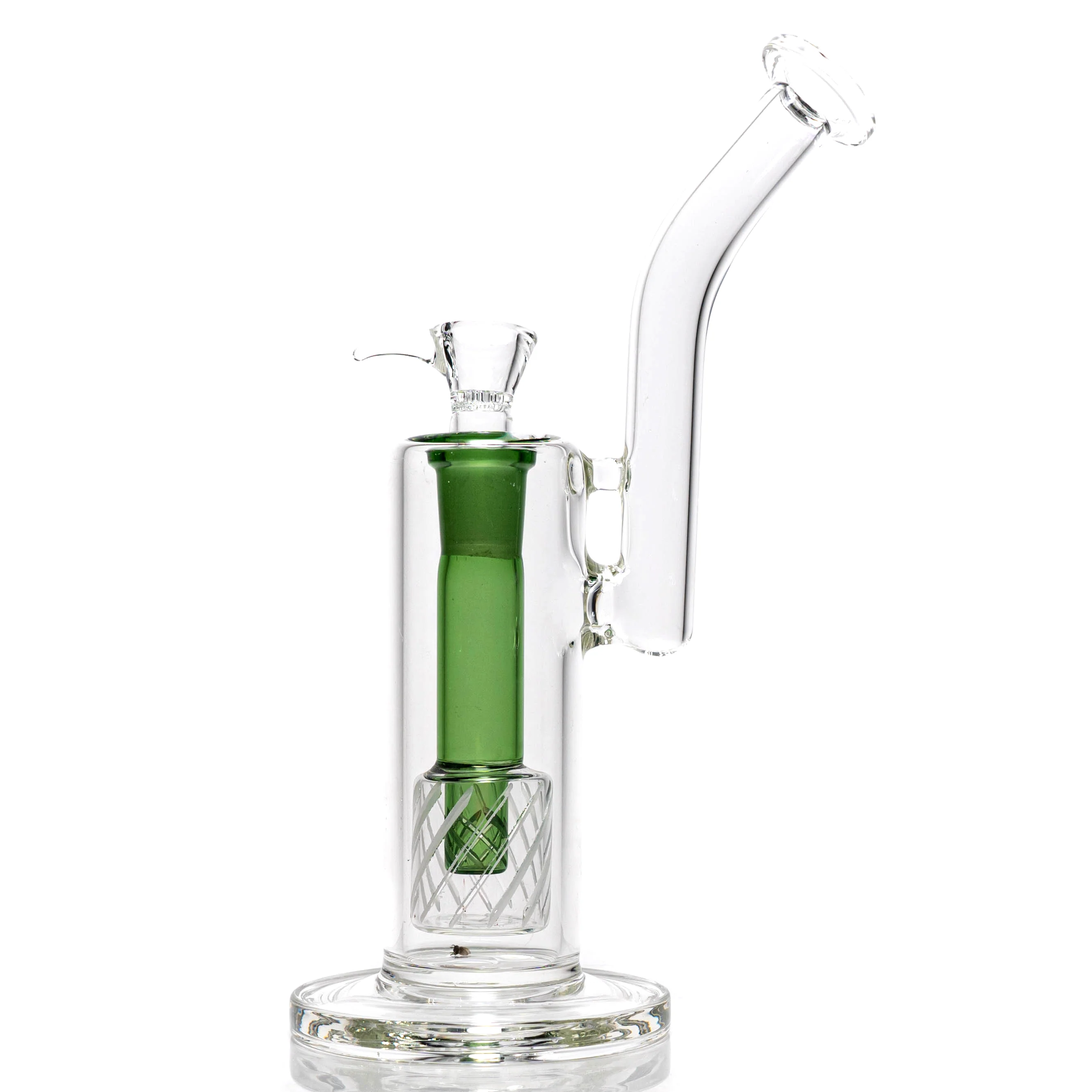 Shooters - Double Slitted Bubbler - Green Accents - Image 2