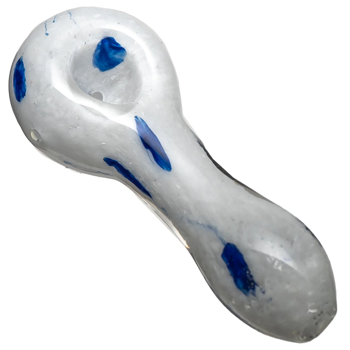 Shooters - Frit Spoon w/ Dots - White & Blue