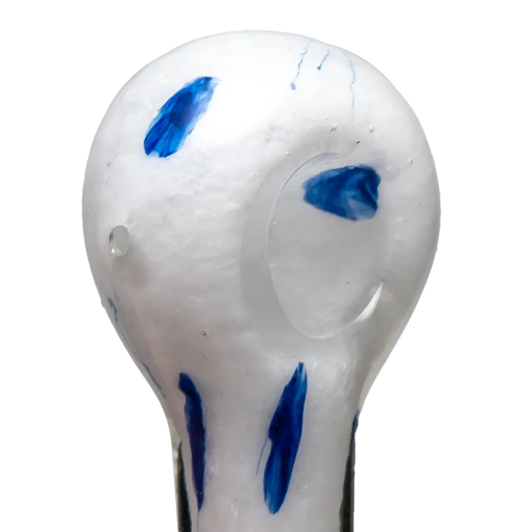 Shooters - Frit Spoon w/ Dots - White & Blue - Image 2