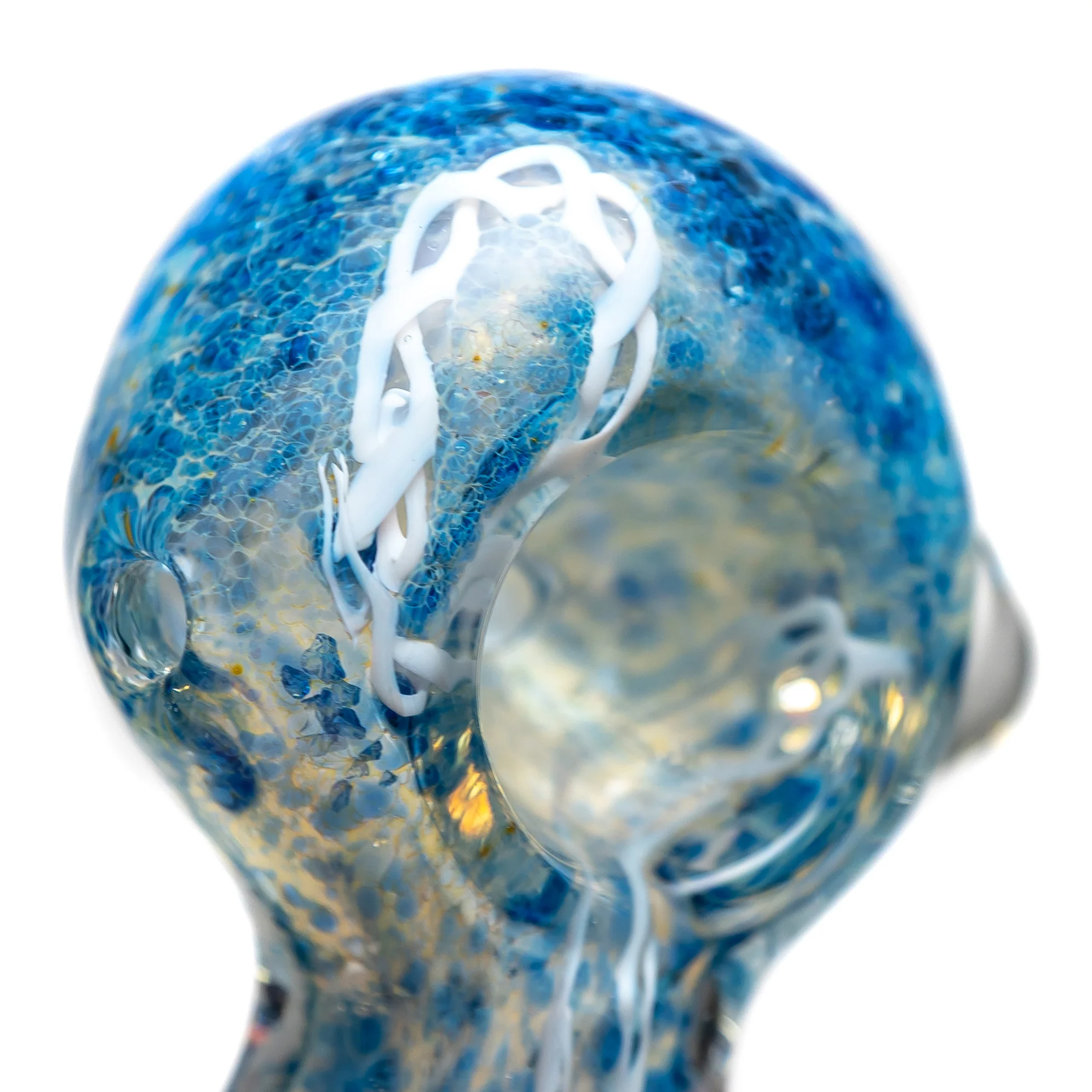Shooters - Frit & Twist Cane Spoon w/ Squared Neck - Blue - Image 2