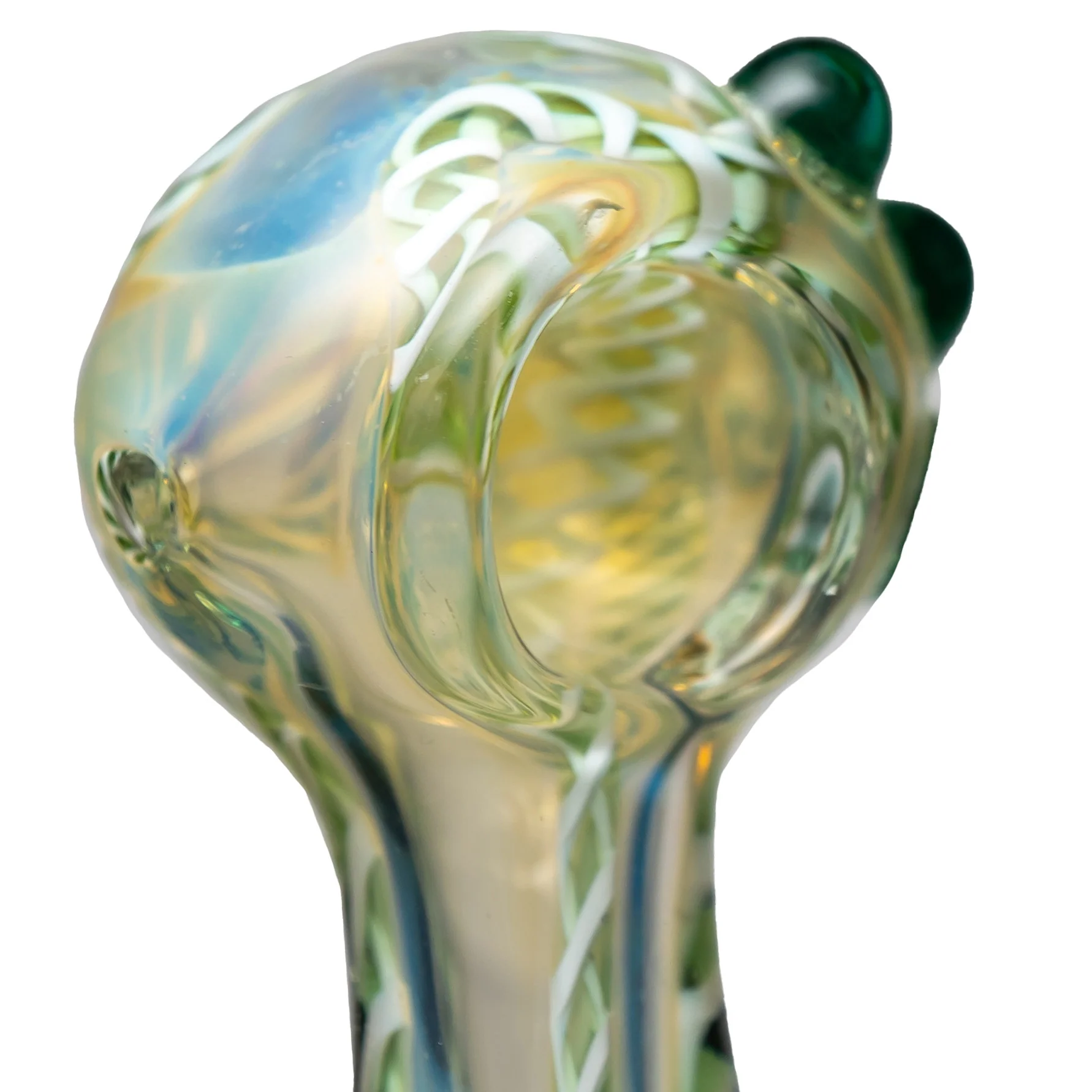 Shooters - Fume Twist Cane Pipe w/ Accent Grips - Green & White - Image 2