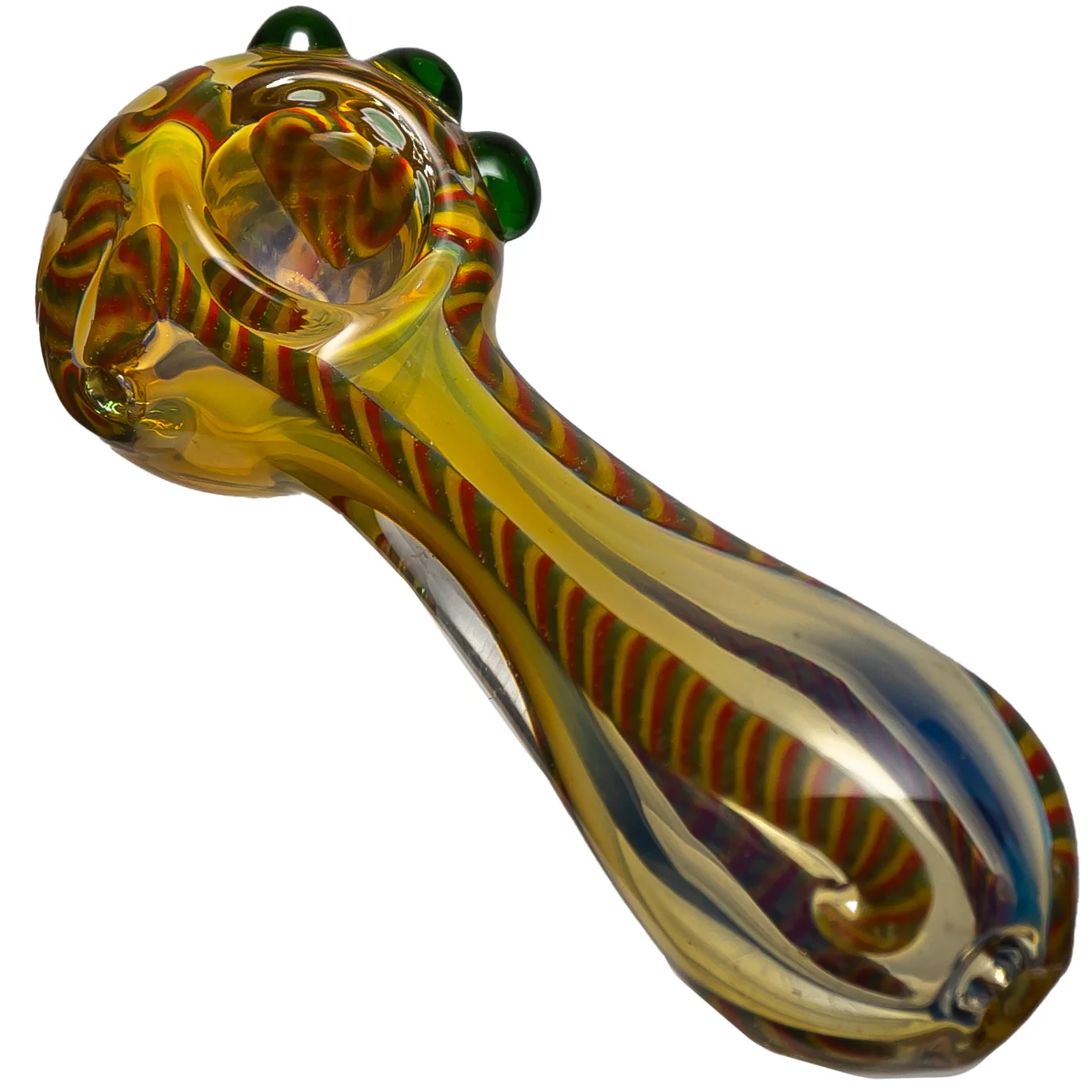 Shooters - Fume Twist Cane Pipe w/ Accent Grips - Rasta