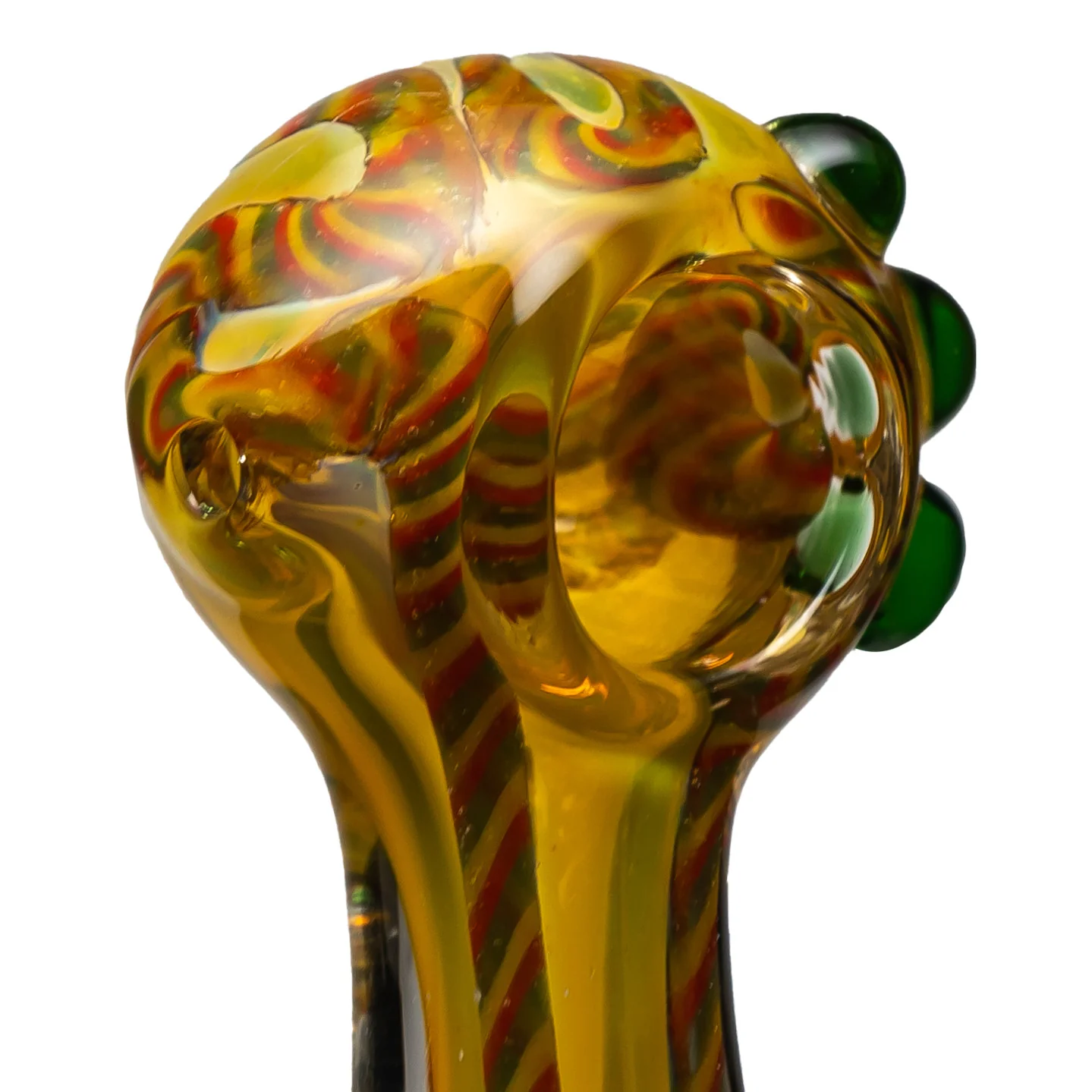 Shooters - Fume Twist Cane Pipe w/ Accent Grips - Rasta - Image 2