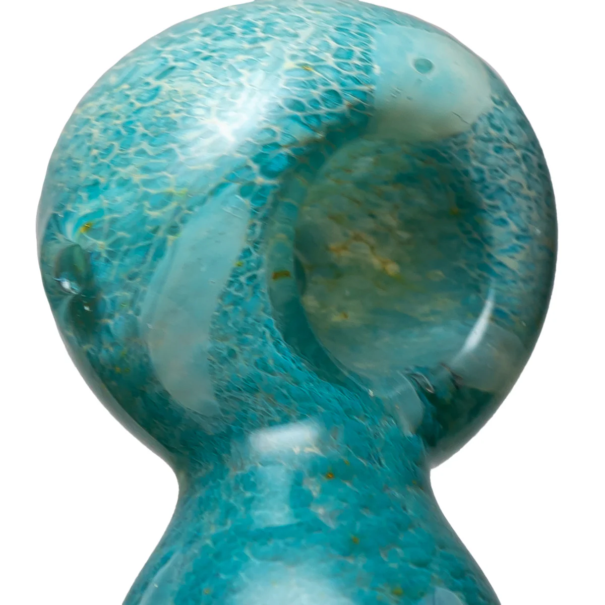 Shooters - Heavy Frit Spoon w/ Dots - Aqua - Image 2
