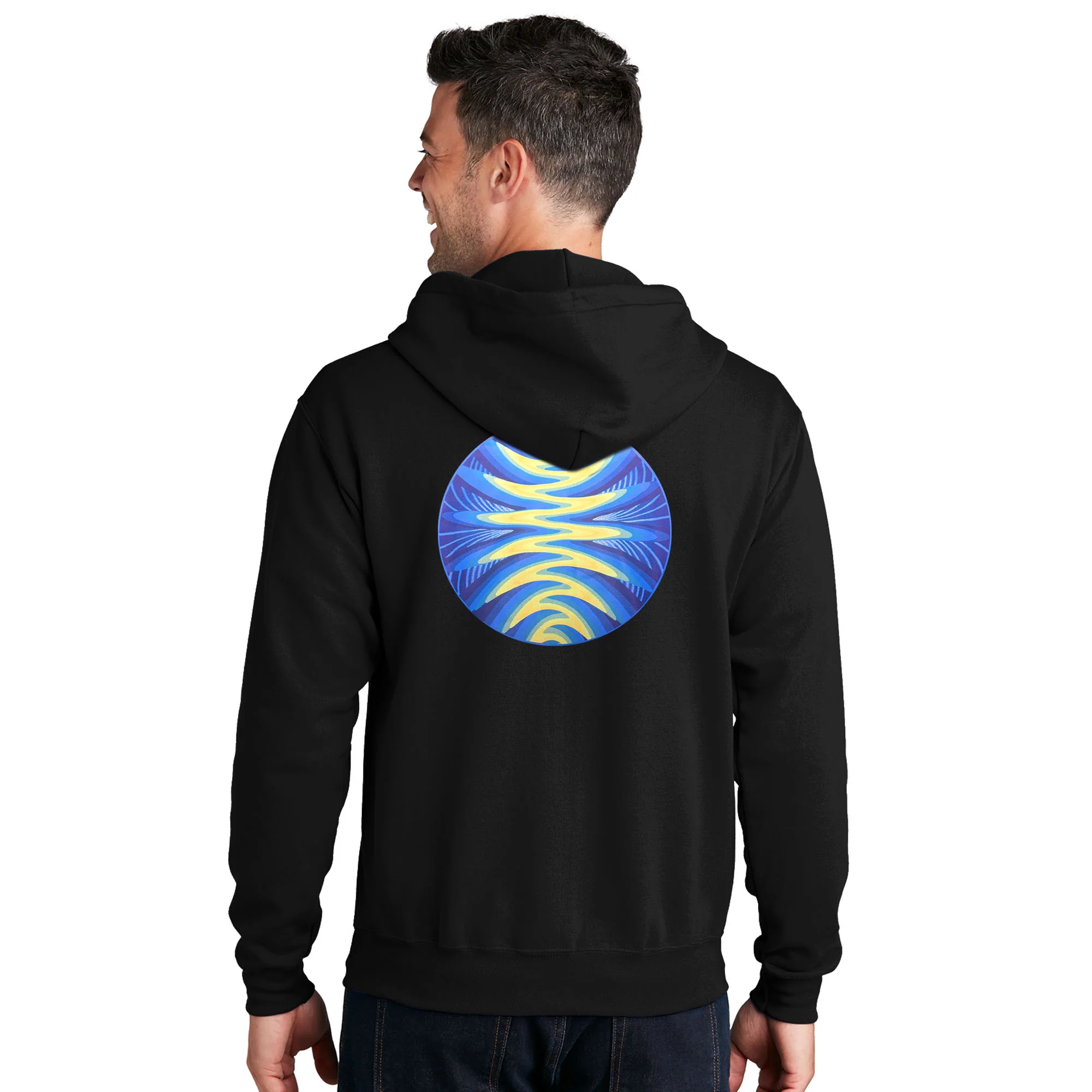 Sovereignty - Zip Up Sweatshirt - Reflection - Black - White Logo - Large - Image 2