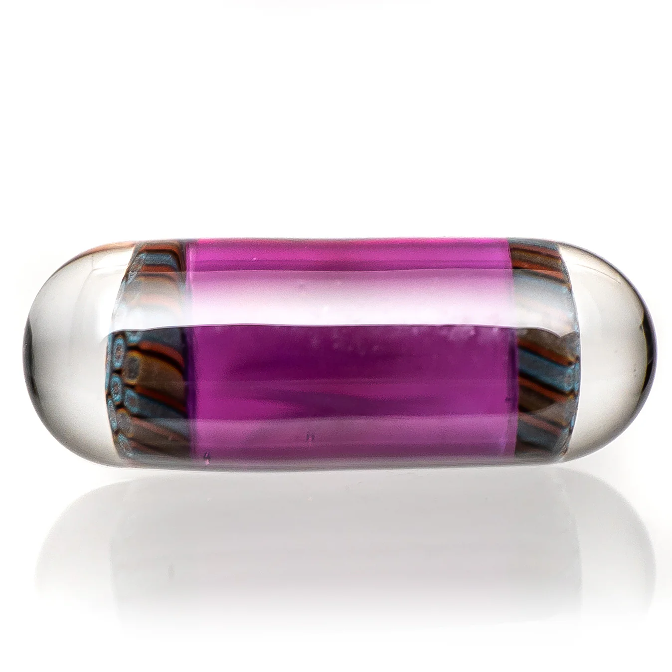 Steve H Glass - Artist Series Pillar - Blue & Orange Mandala - Amethyst - Image 2